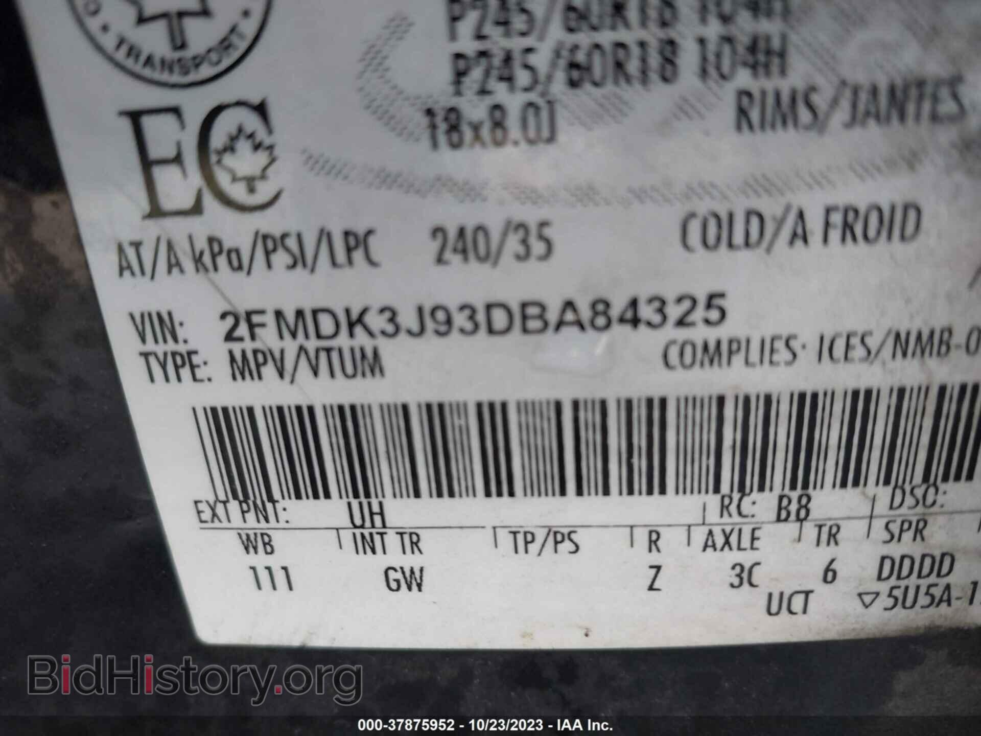 2013 FORD EDGE - VIN: 2FMDK3J93DBA84325 - Photo 9