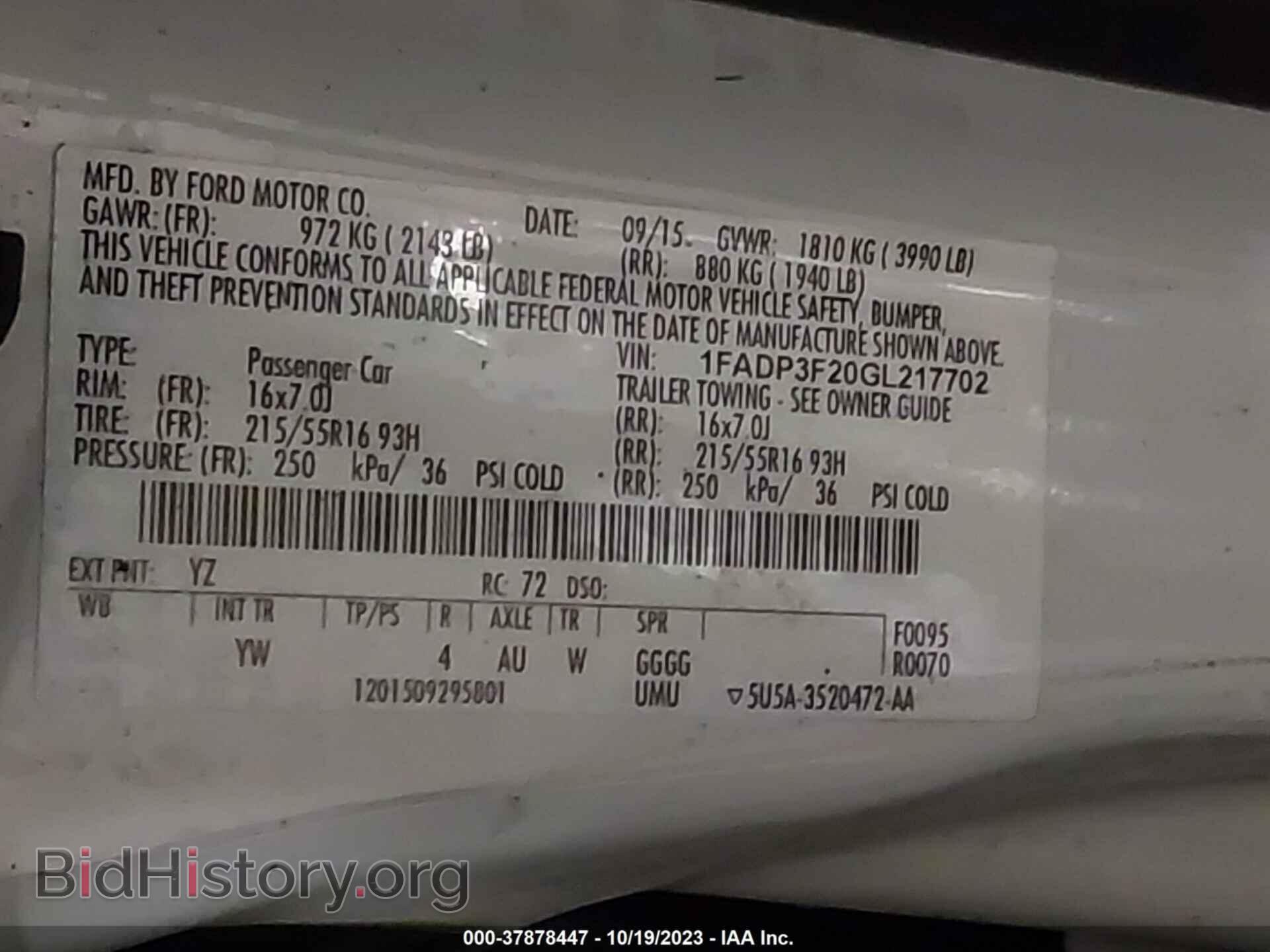 2016 FORD FOCUS - VIN: 1FADP3F20GL217702 - Фото 9