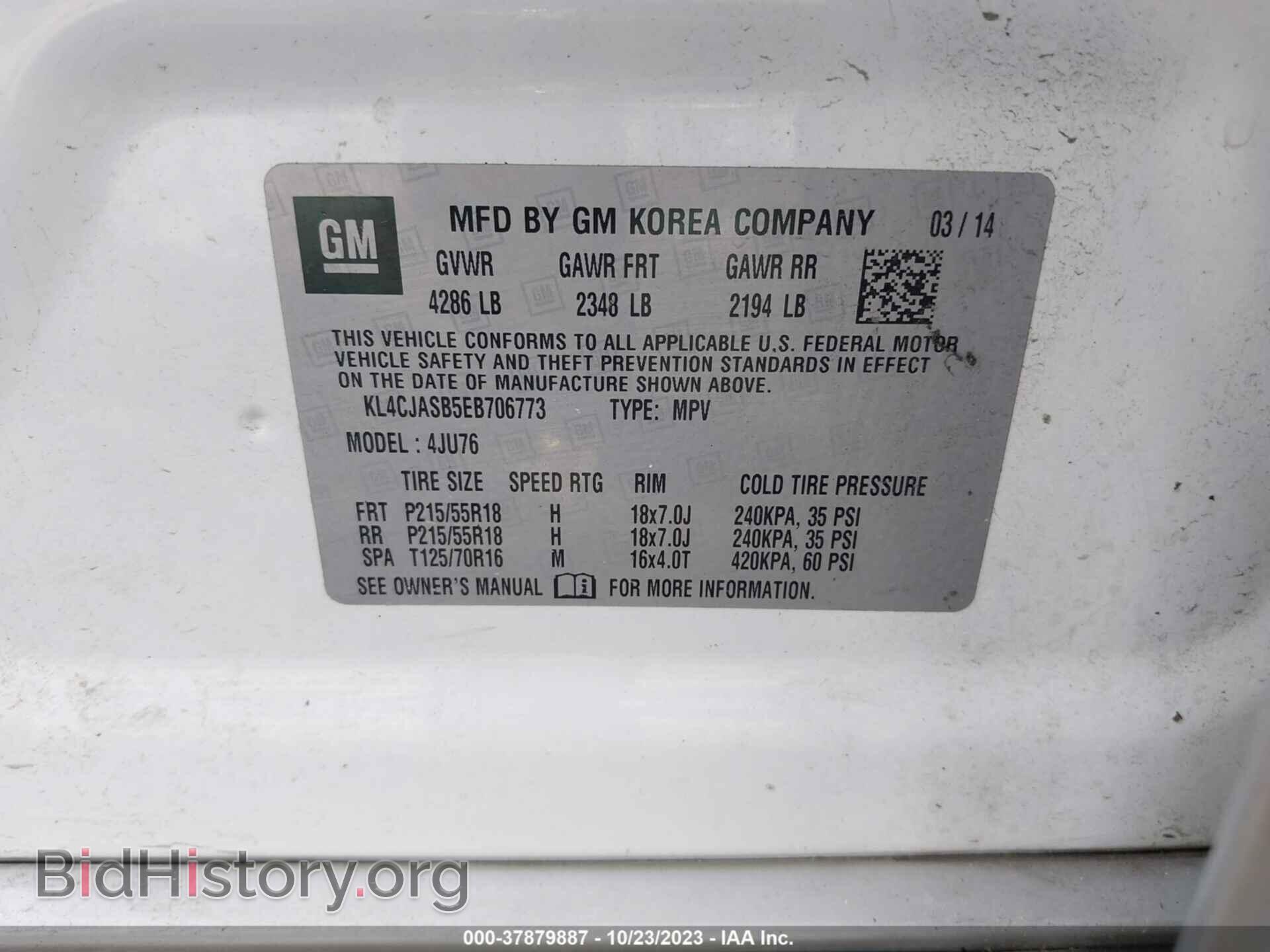 2014 BUICK ENCORE - VIN: KL4CJASB5EB706773 - Photo 9