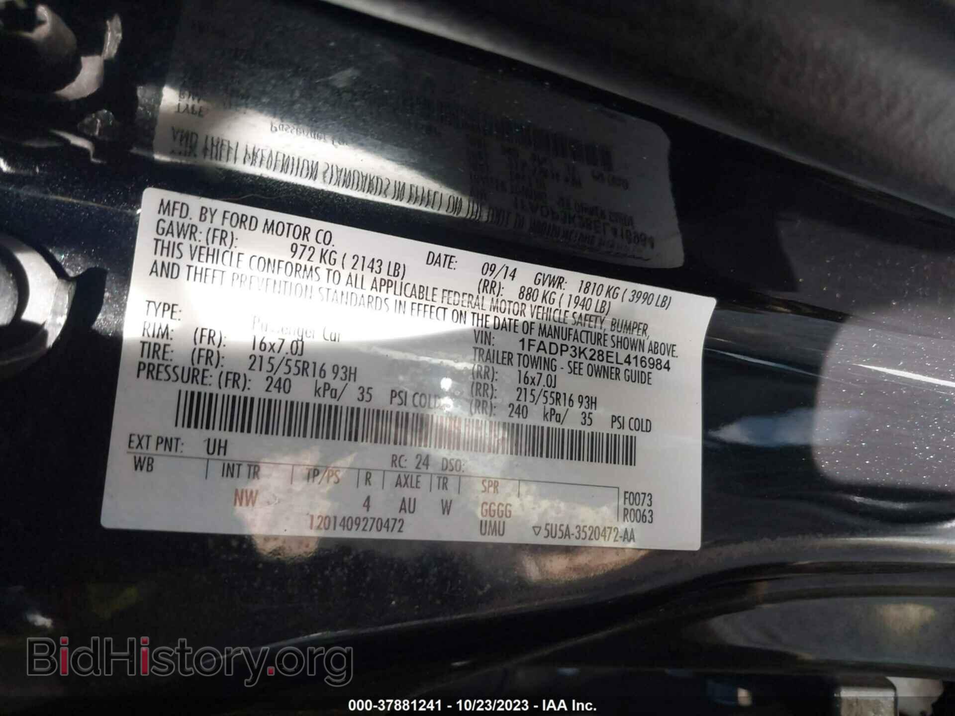 2014 FORD FOCUS - VIN: 1FADP3K28EL416984 - Photo 9