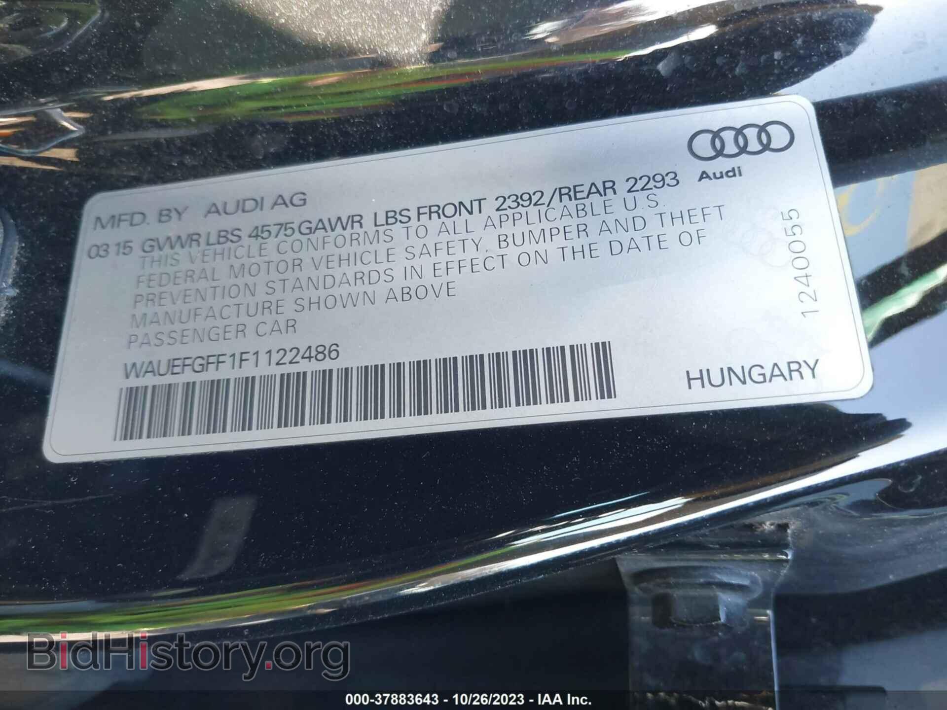 2015 AUDI A3 - VIN: WAUEFGFF1F1122486 - Фото 9