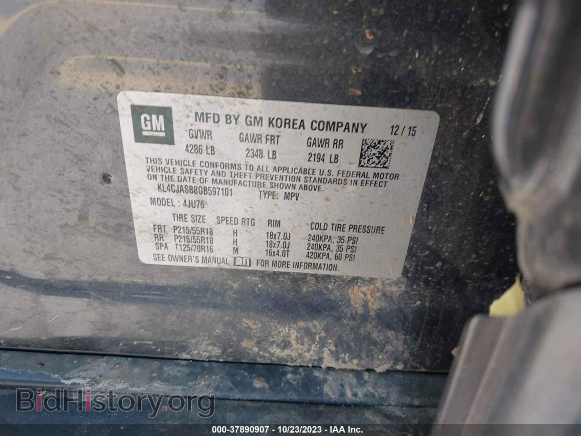 2016 BUICK ENCORE - VIN: KL4CJASB8GB597101 - Photo 9