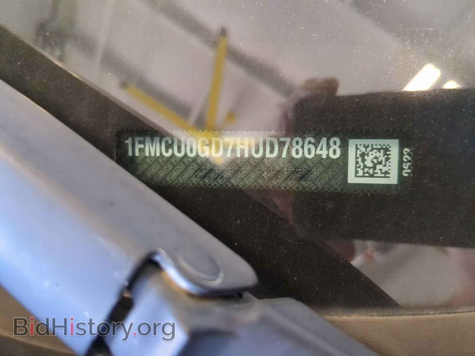 2017 FORD ESCAPE - VIN: 1FMCU0GD7HUD78648 - Фото 2