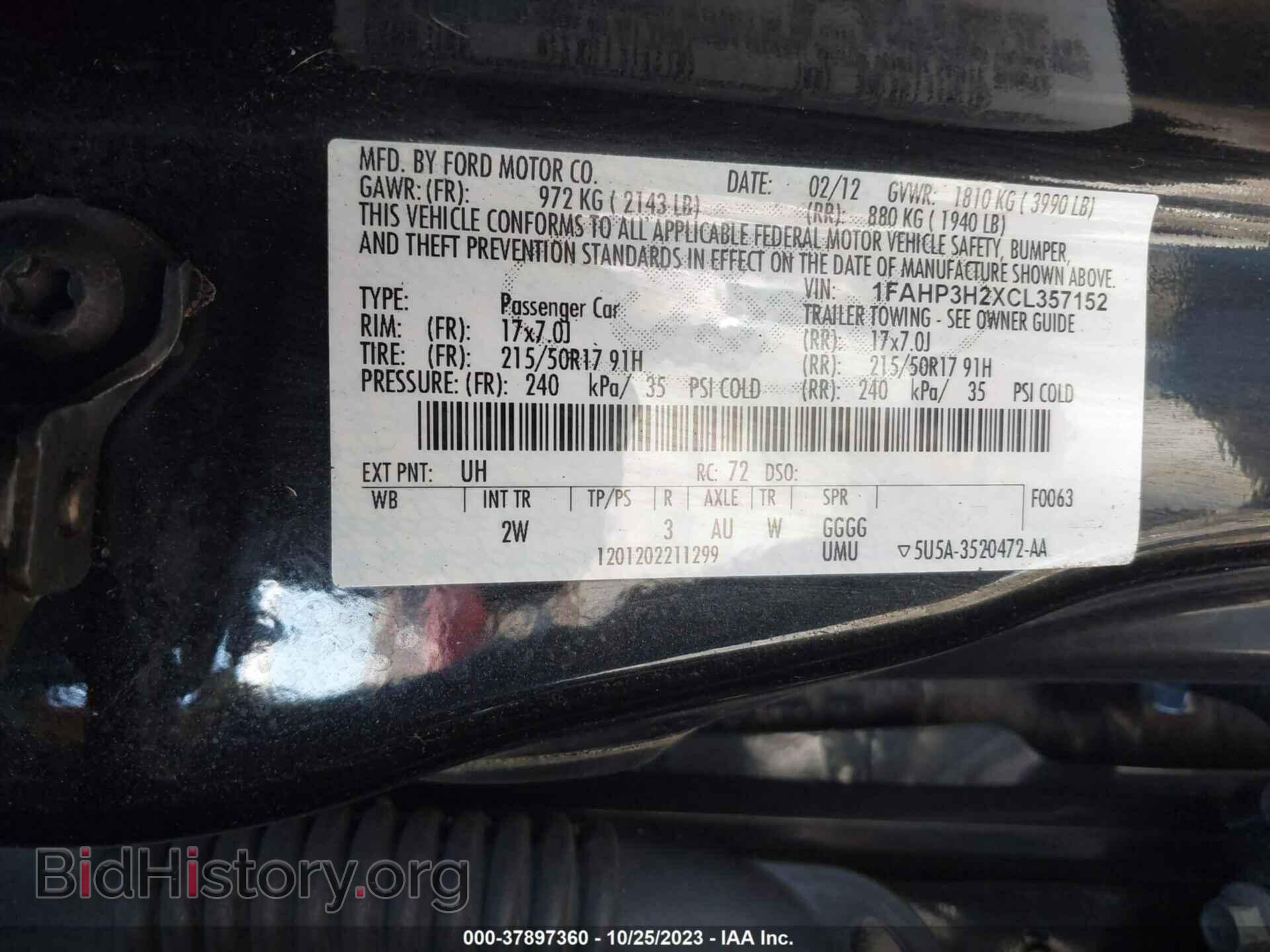 2012 FORD FOCUS - VIN: 1FAHP3H2XCL357152 - Фото 9