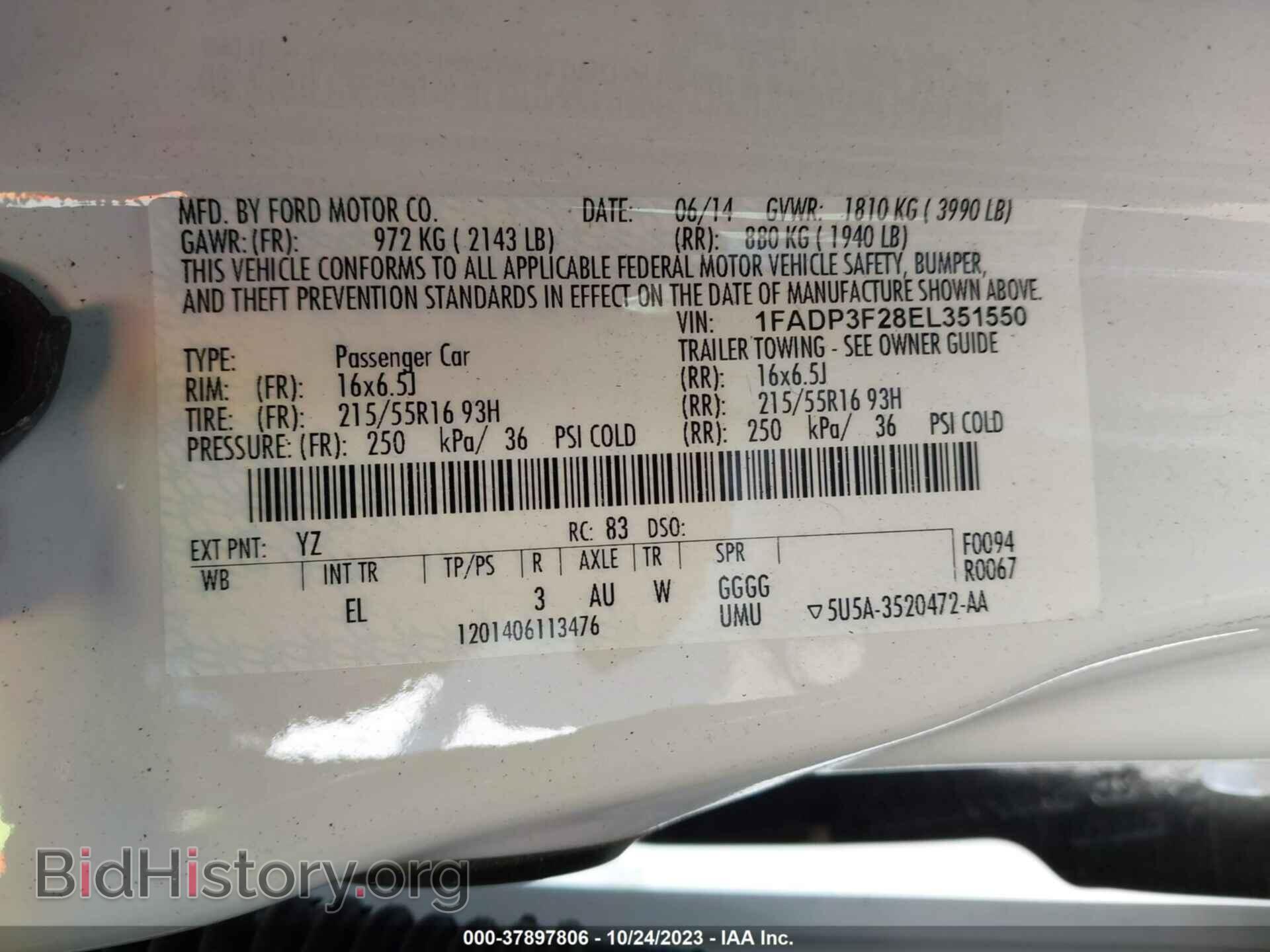 2014 FORD FOCUS - VIN: 1FADP3F28EL351550 - Photo 9