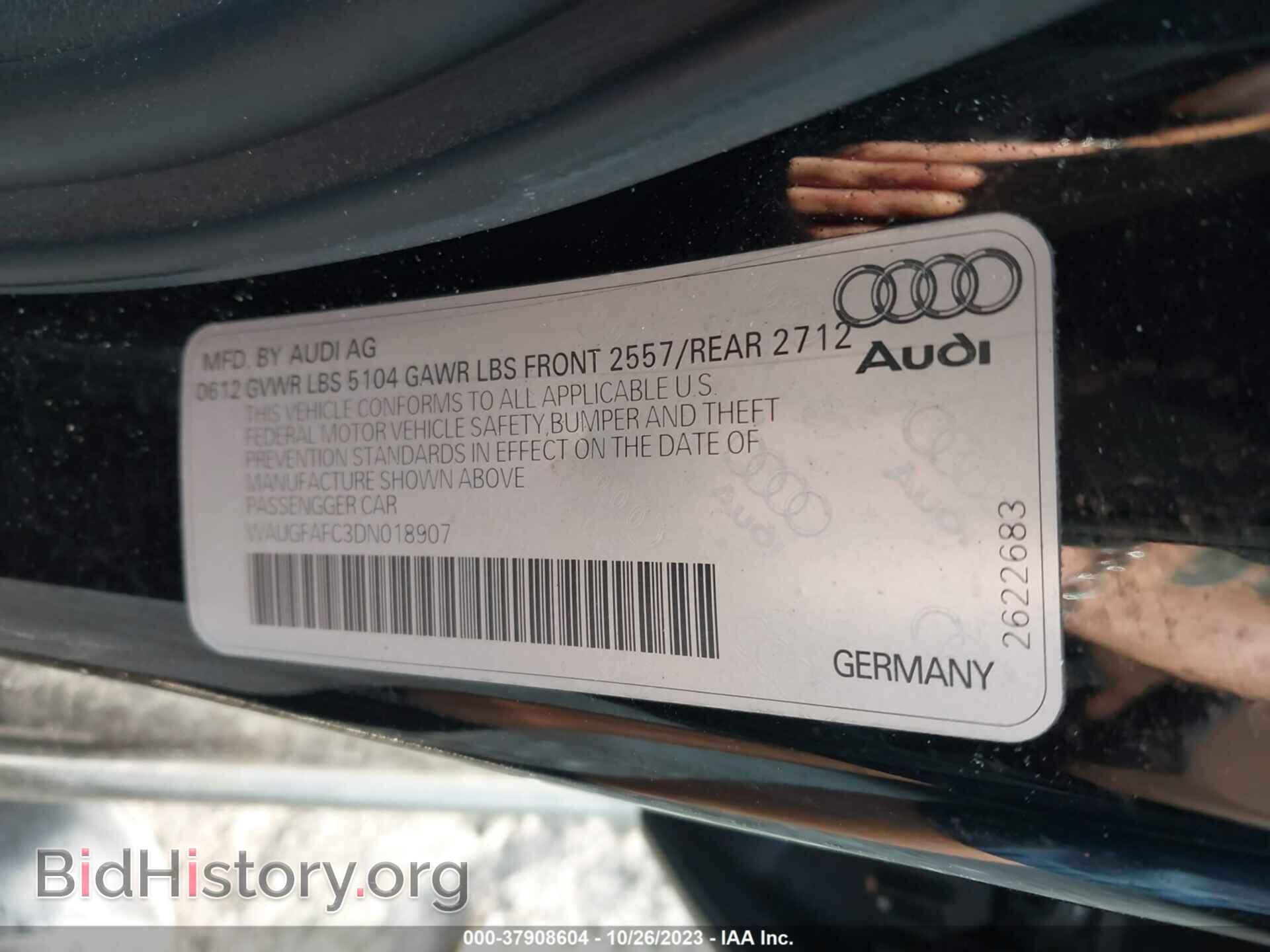 2013 AUDI A6 - VIN: WAUGFAFC3DN018907 - Фото 9