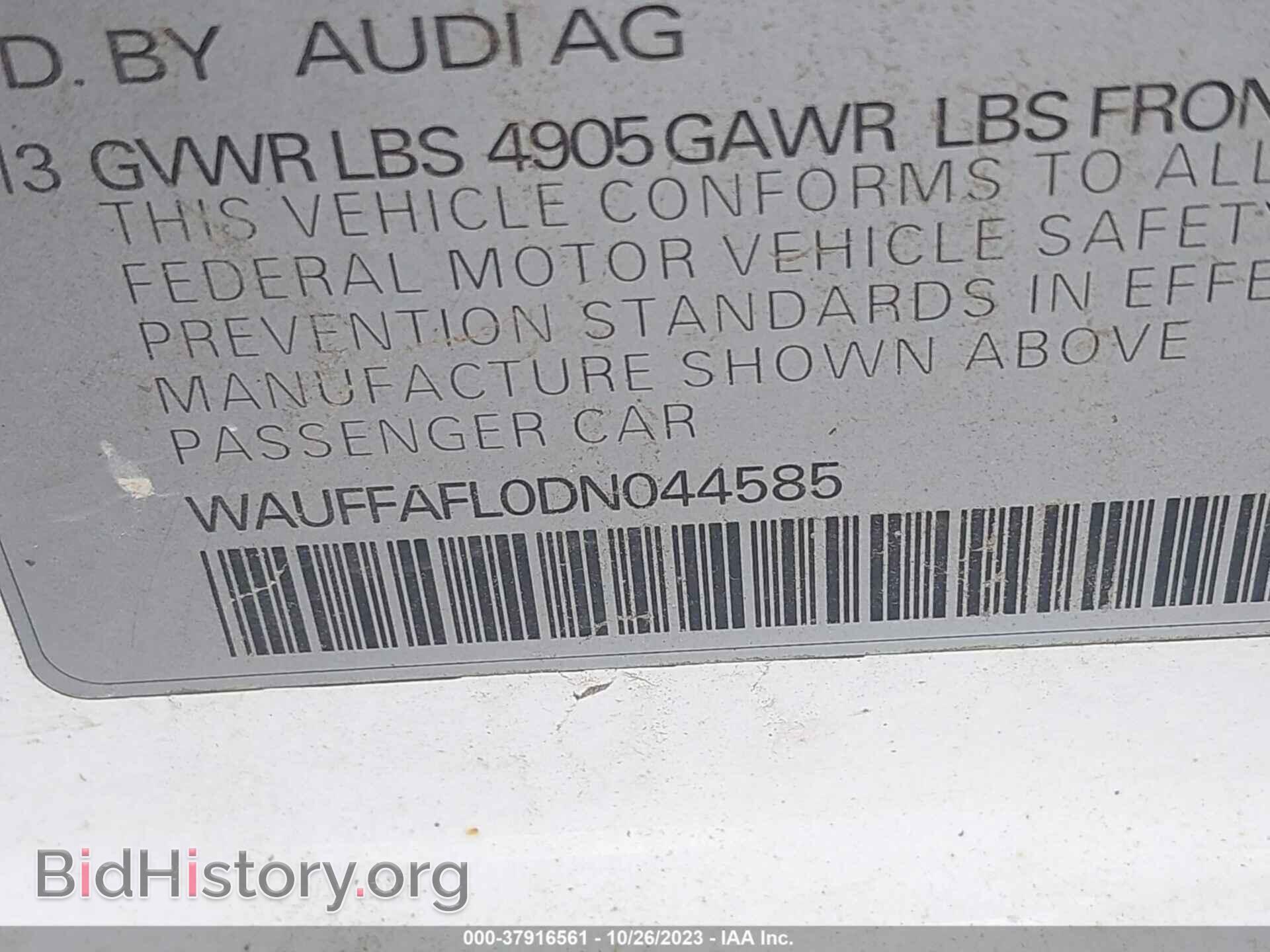 2013 AUDI A4 - VIN: WAUFFAFL0DN044585 - Photo 9