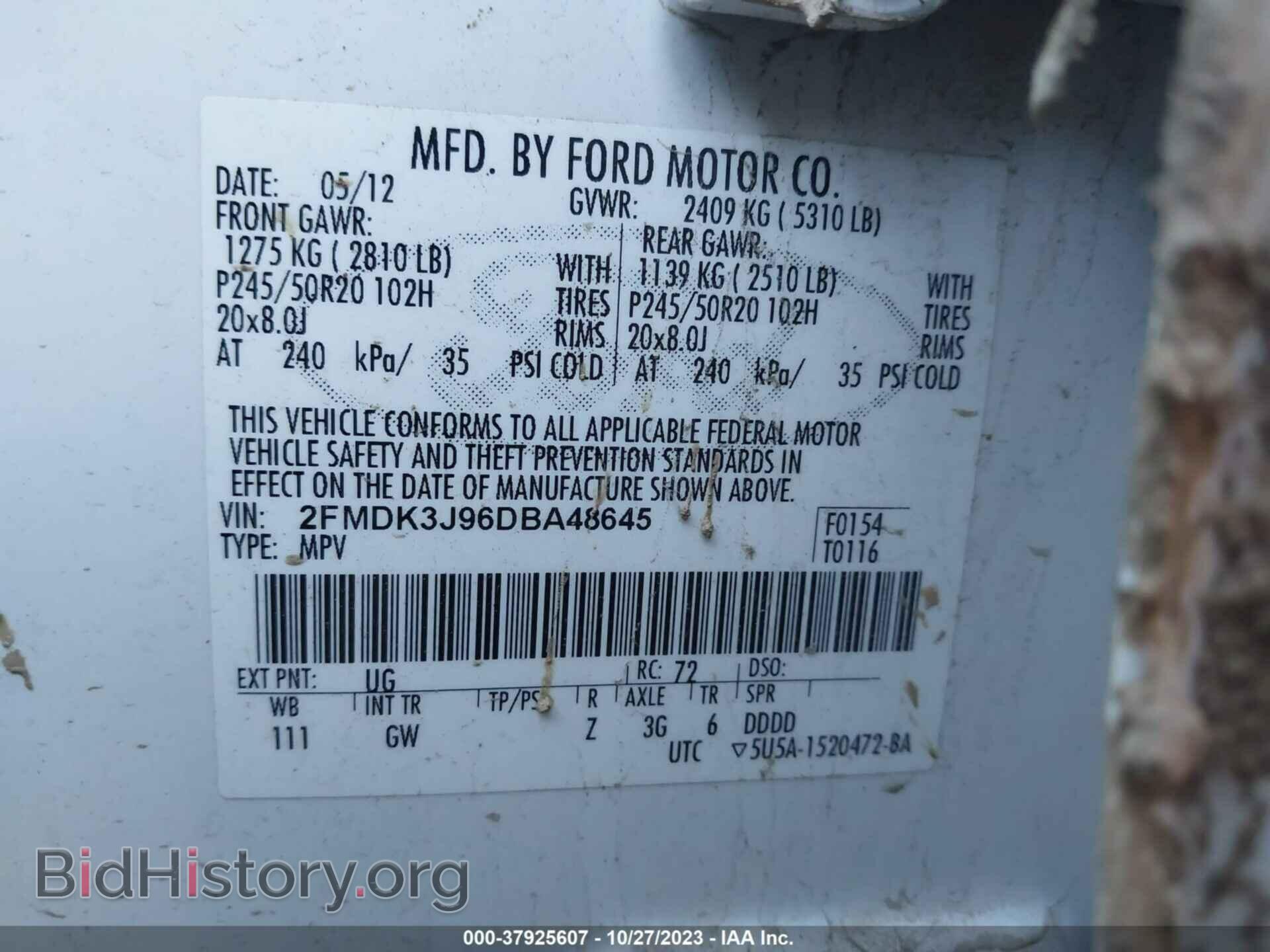 2013 FORD EDGE - VIN: 2FMDK3J96DBA48645 - Photo 9