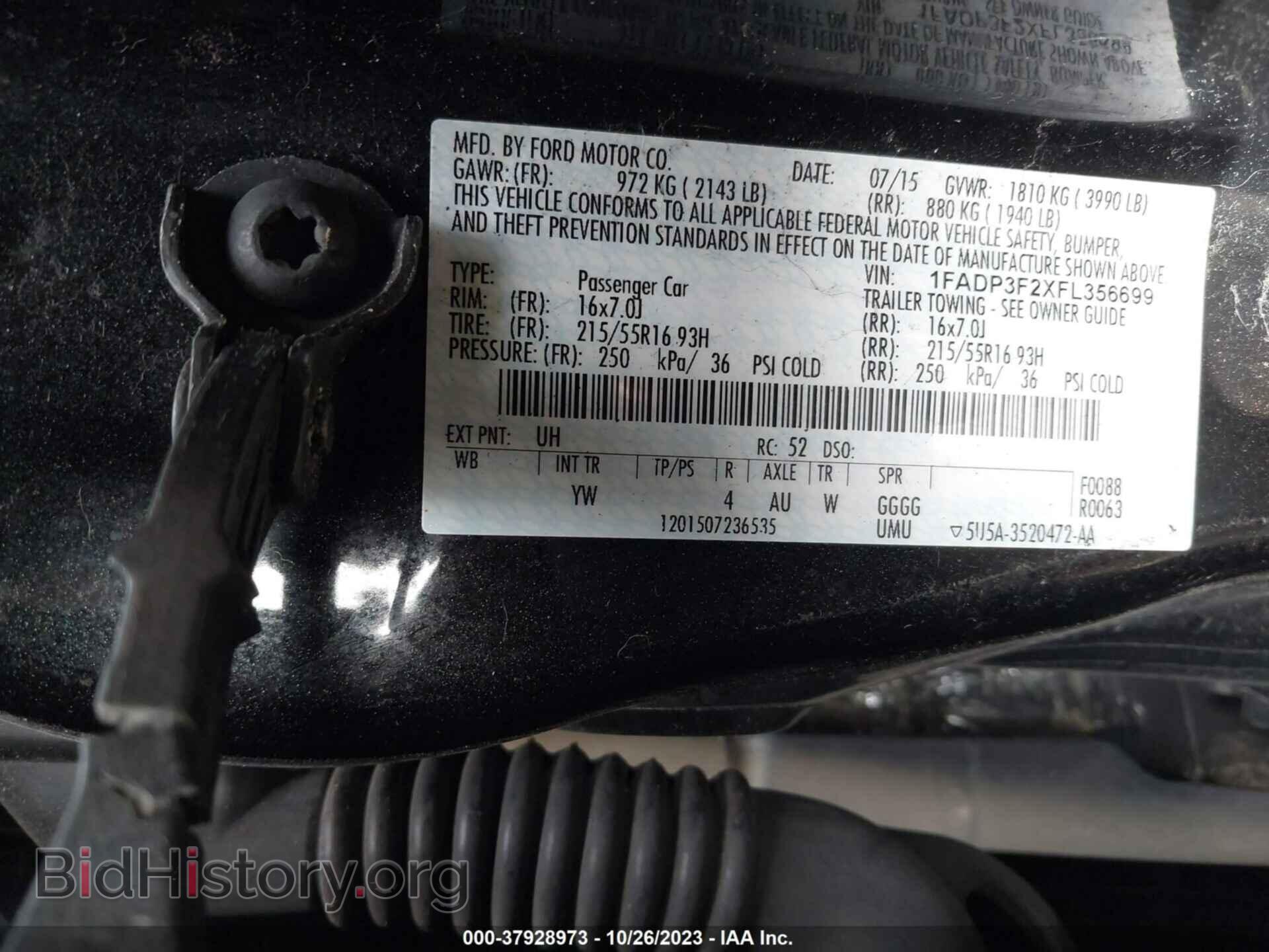 2015 FORD FOCUS - VIN: 1FADP3F2XFL356699 - Photo 9