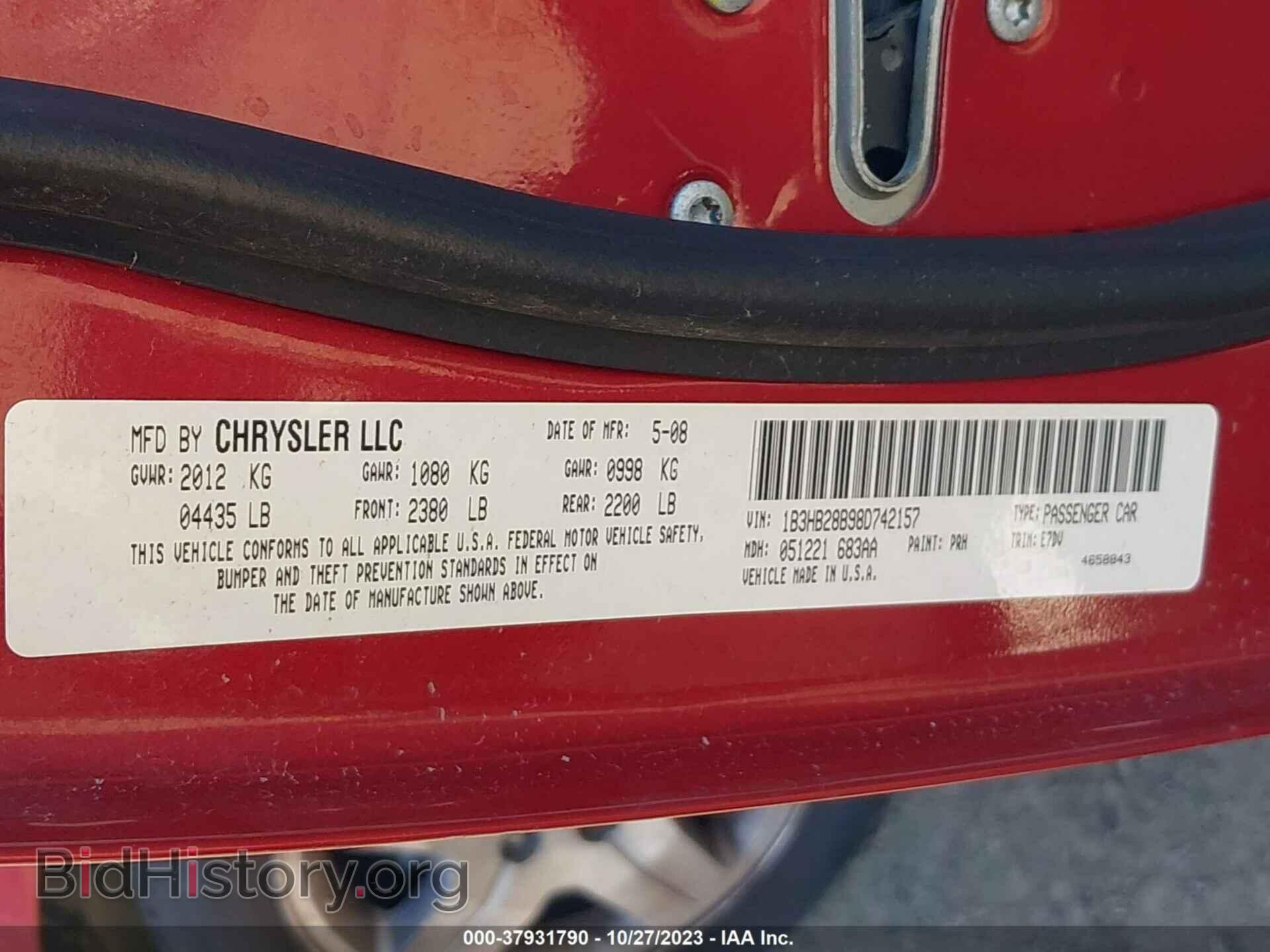 2008 DODGE CALIBER - VIN: 1B3HB28B98D742157 - Фото 9