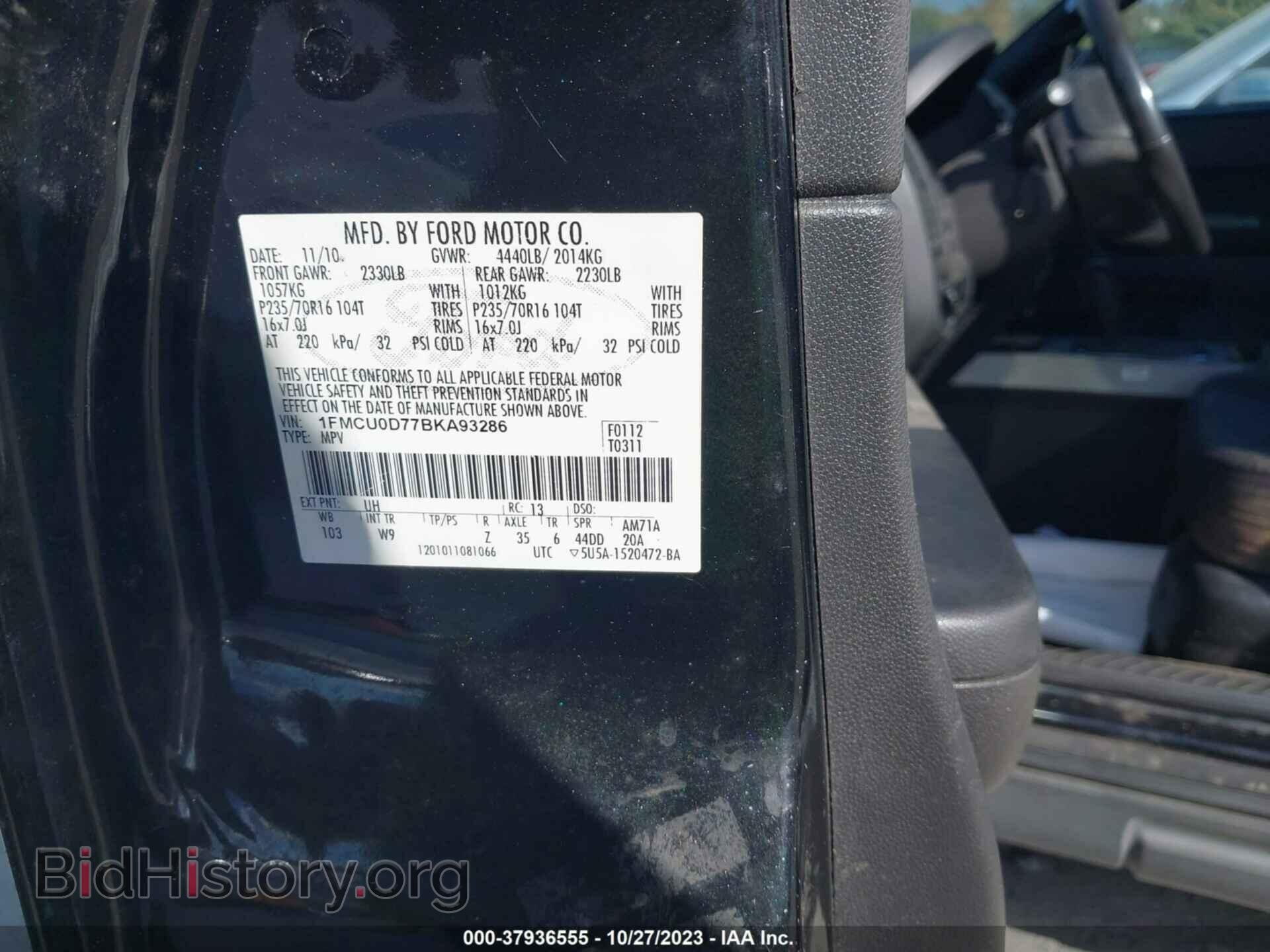 2011 FORD ESCAPE - VIN: 1FMCU0D77BKA93286 - Photo 9