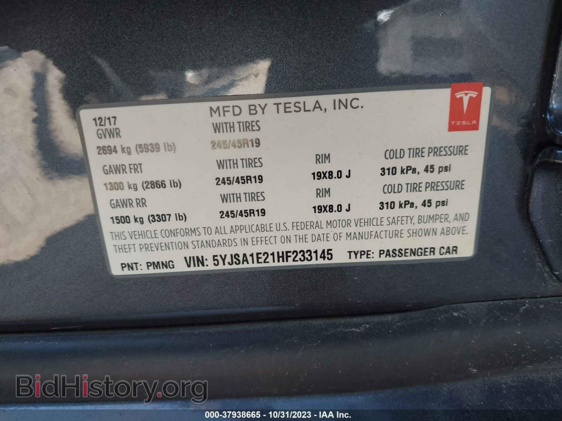 2017 TESLA MODEL S - VIN: 5YJSA1E21HF233145 - Photo 9