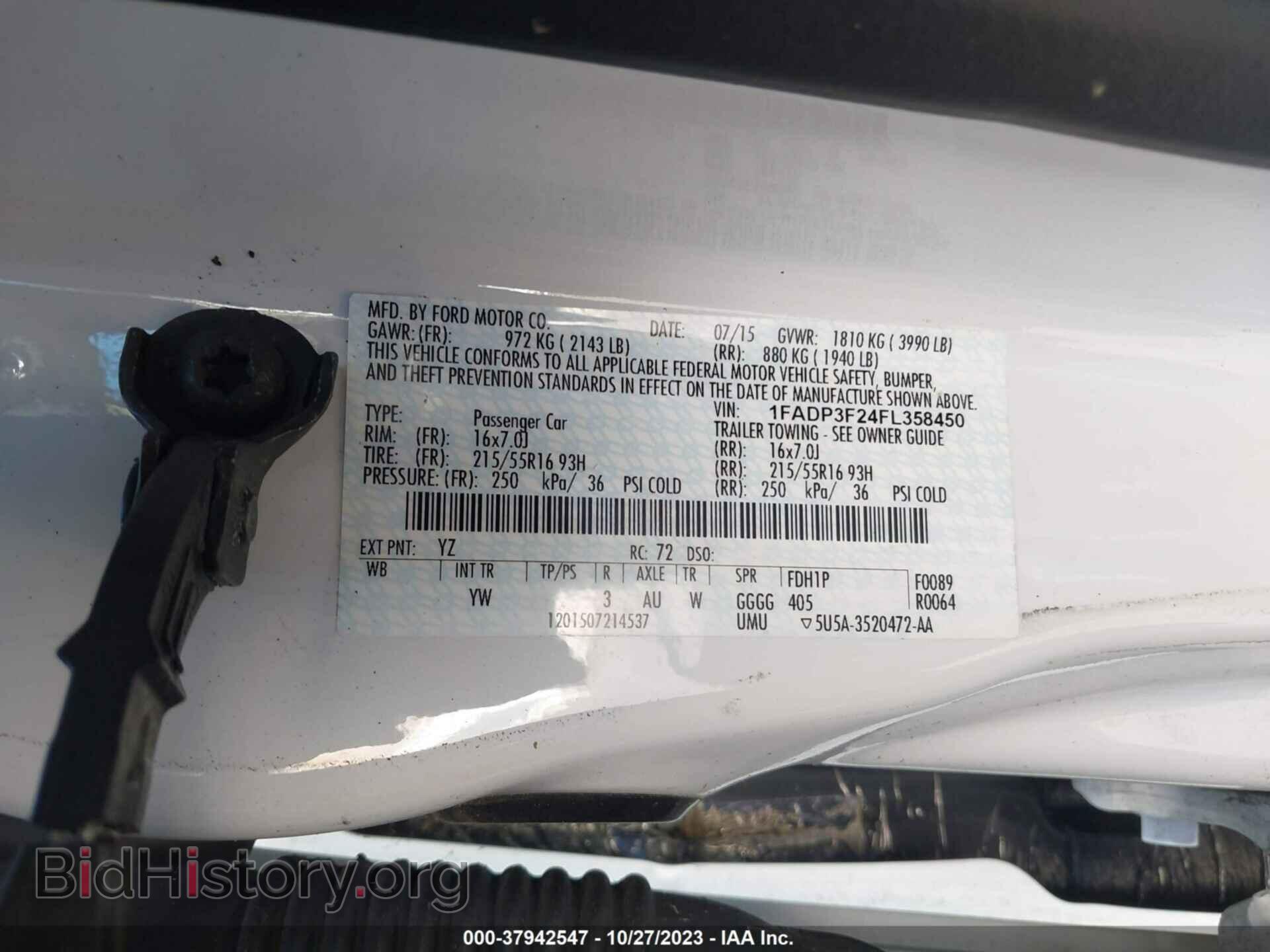 2015 FORD FOCUS - VIN: 1FADP3F24FL358450 - Фото 9