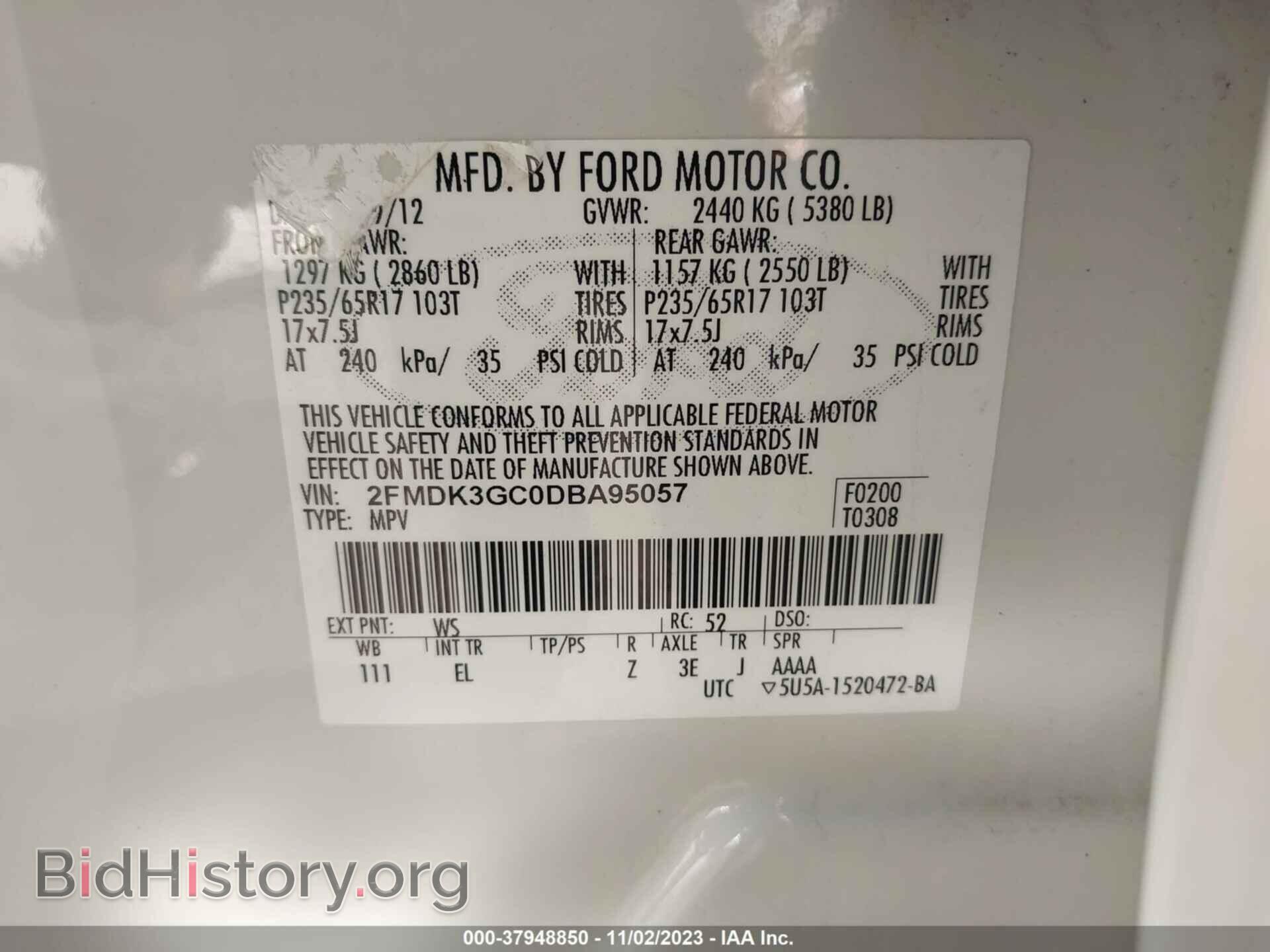 2013 FORD EDGE - VIN: 2FMDK3GC0DBA95057 - Photo 9