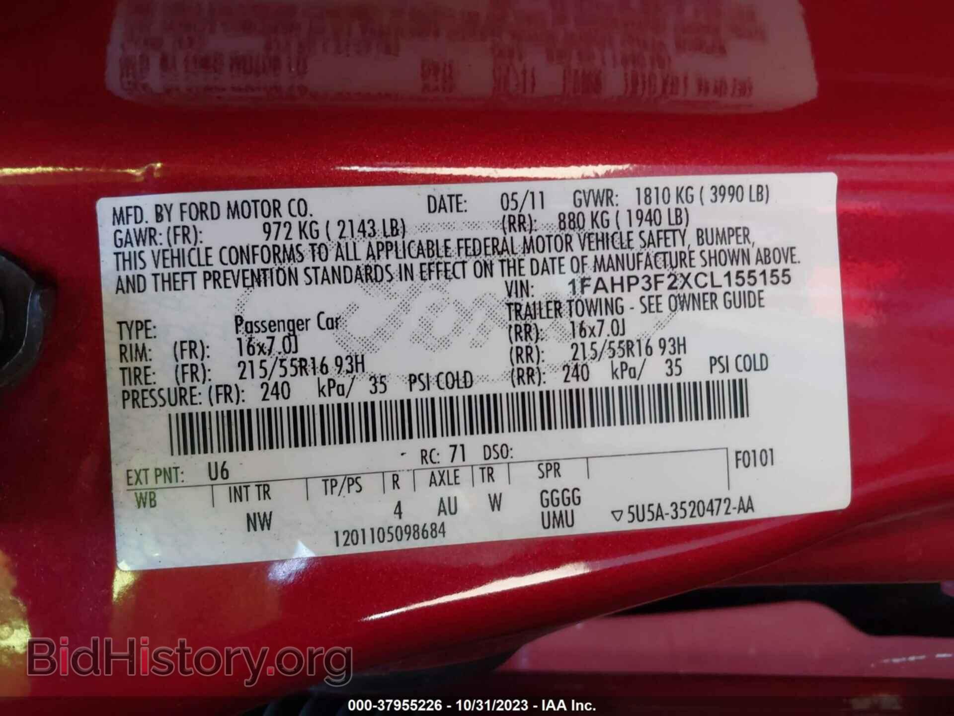 2012 FORD FOCUS - VIN: 1FAHP3F2XCL155155 - Photo 9
