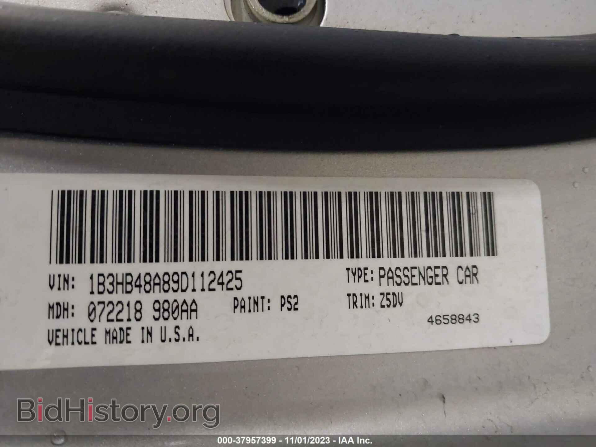 2009 DODGE CALIBER - VIN: 1B3HB48A89D112425 - Photo 9