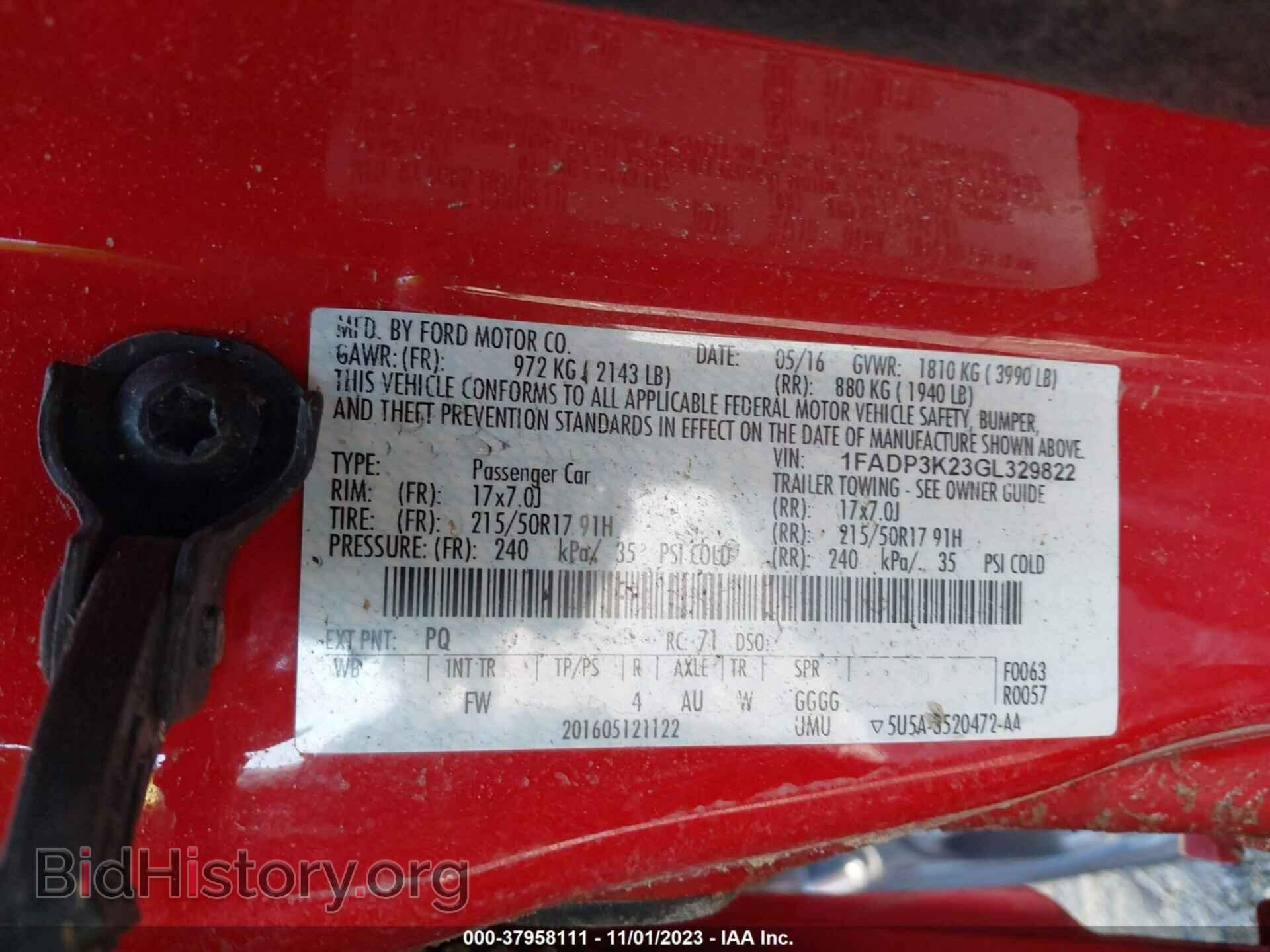 2016 FORD FOCUS - VIN: 1FADP3K23GL329822 - Фото 9