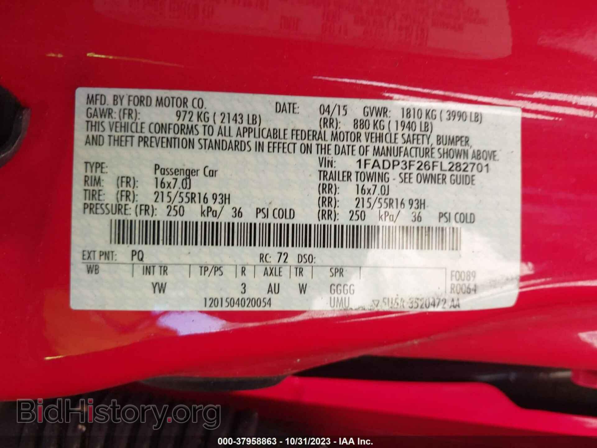 2015 FORD FOCUS - VIN: 1FADP3F26FL282701 - Фото 9