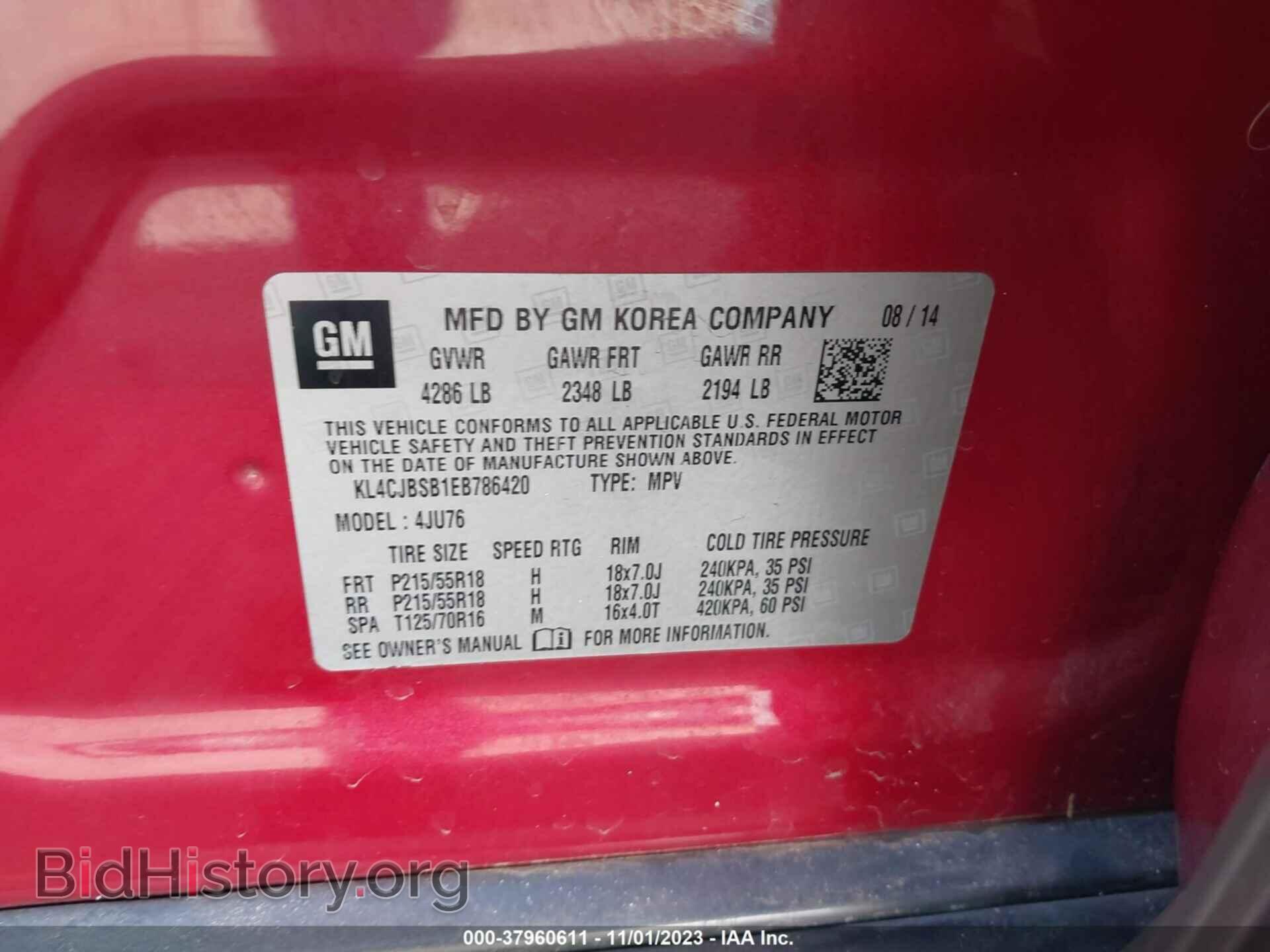 2014 BUICK ENCORE - VIN: KL4CJBSB1EB786420 - Photo 9