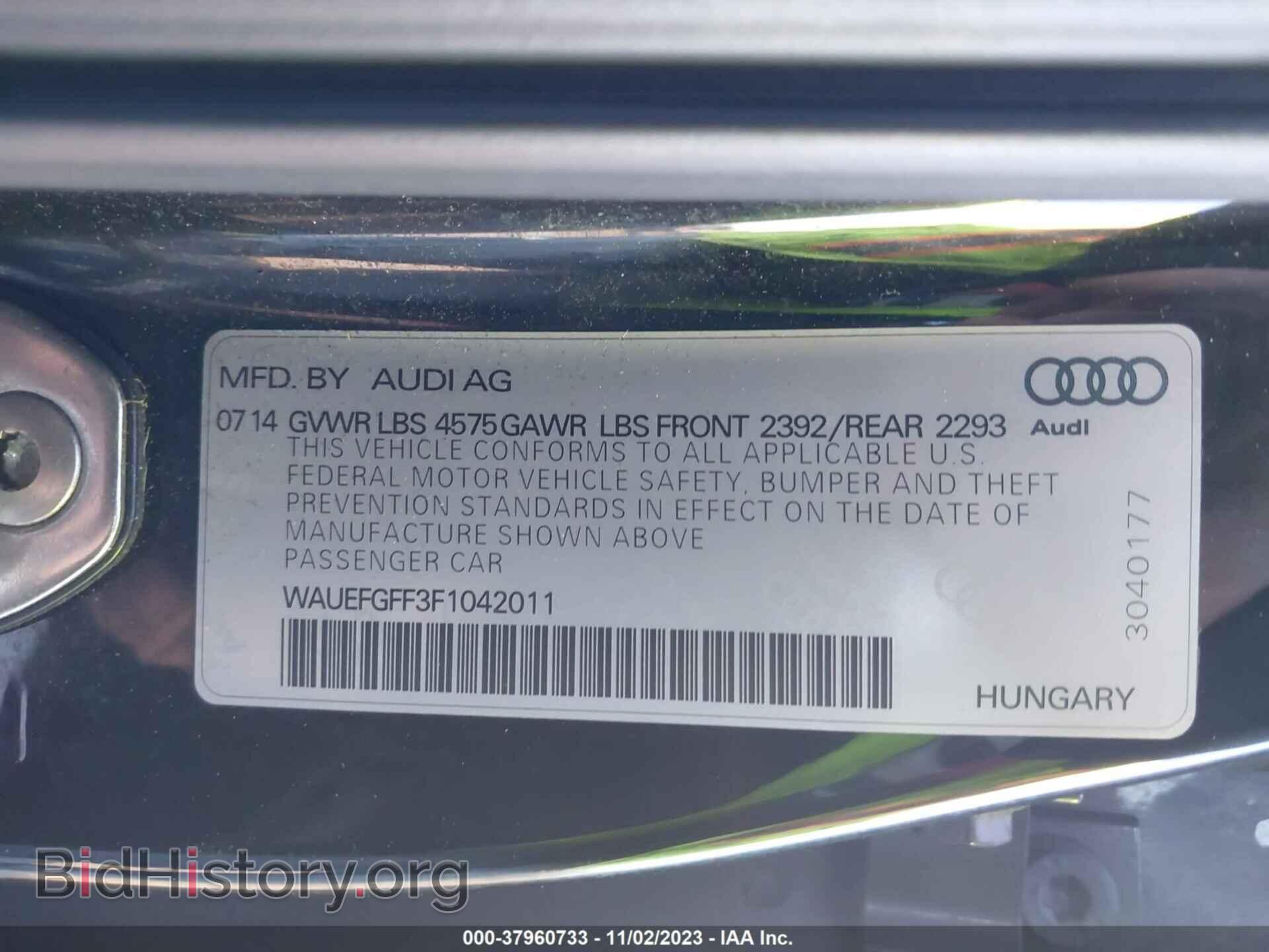 2015 AUDI A3 - VIN: WAUEFGFF3F1042011 - Фото 9