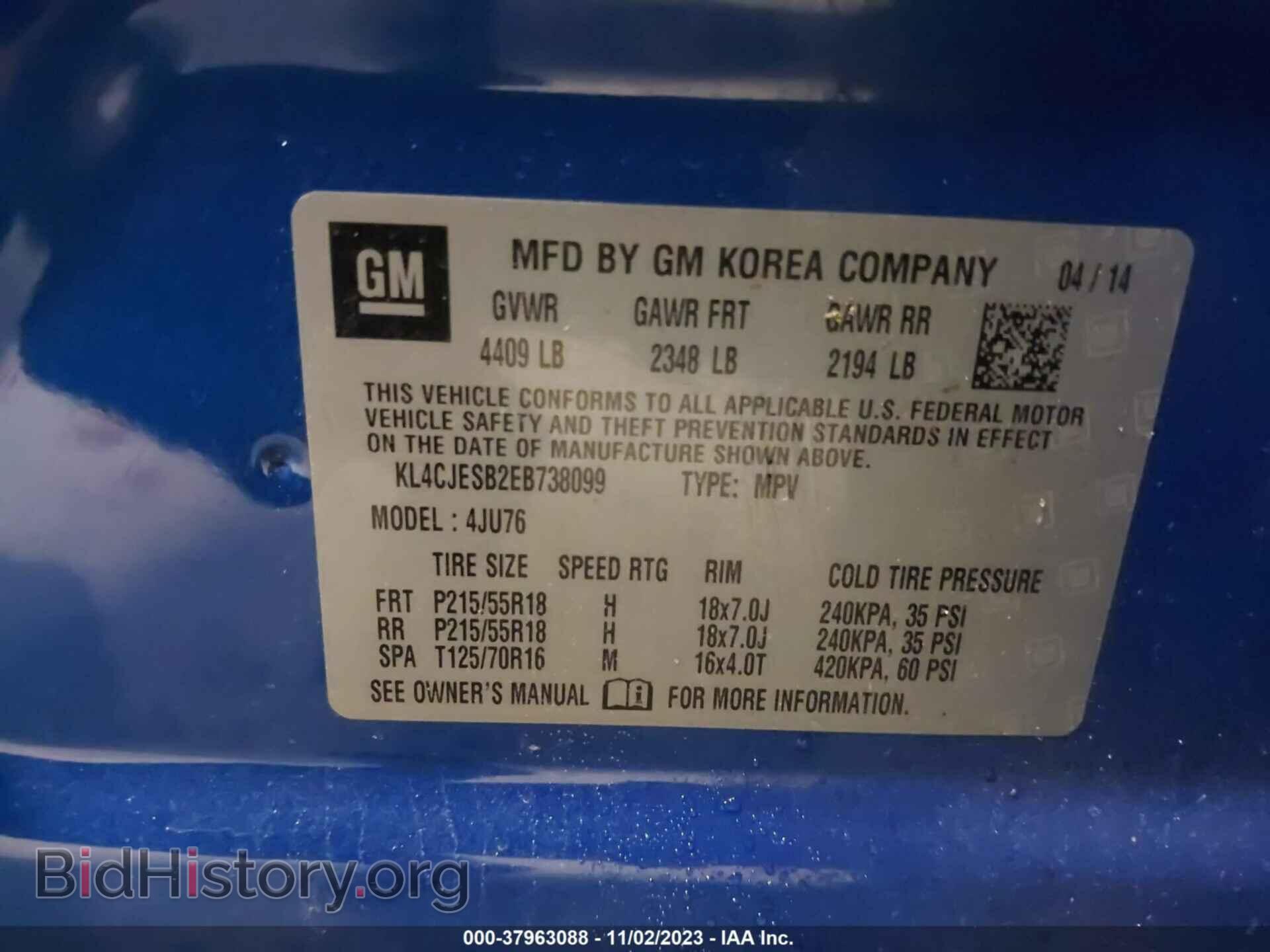 2014 BUICK ENCORE - VIN: KL4CJESB2EB738099 - Photo 9