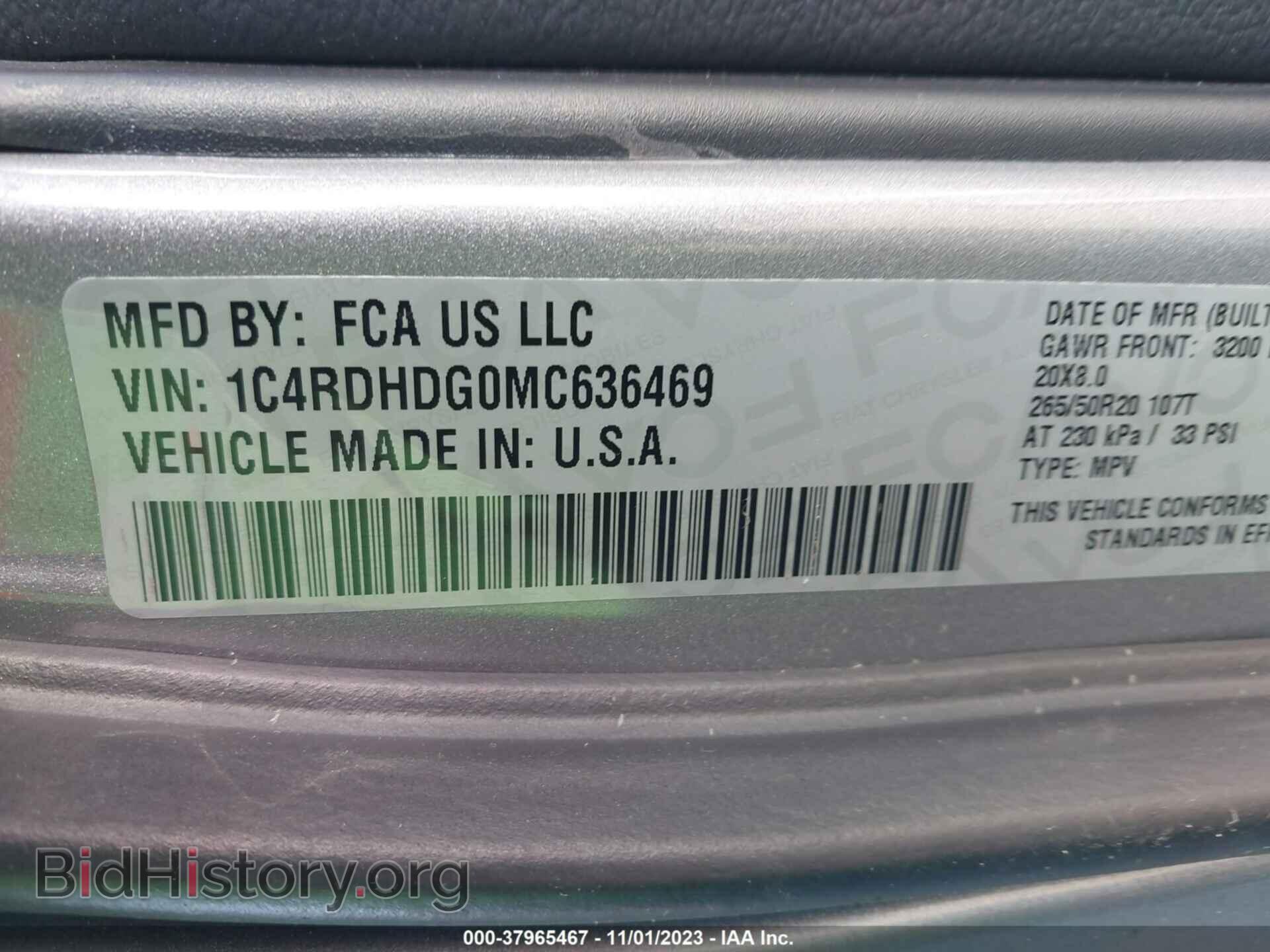 2021 DODGE DURANGO - VIN: 1C4RDHDG0MC636469 - Фото 9