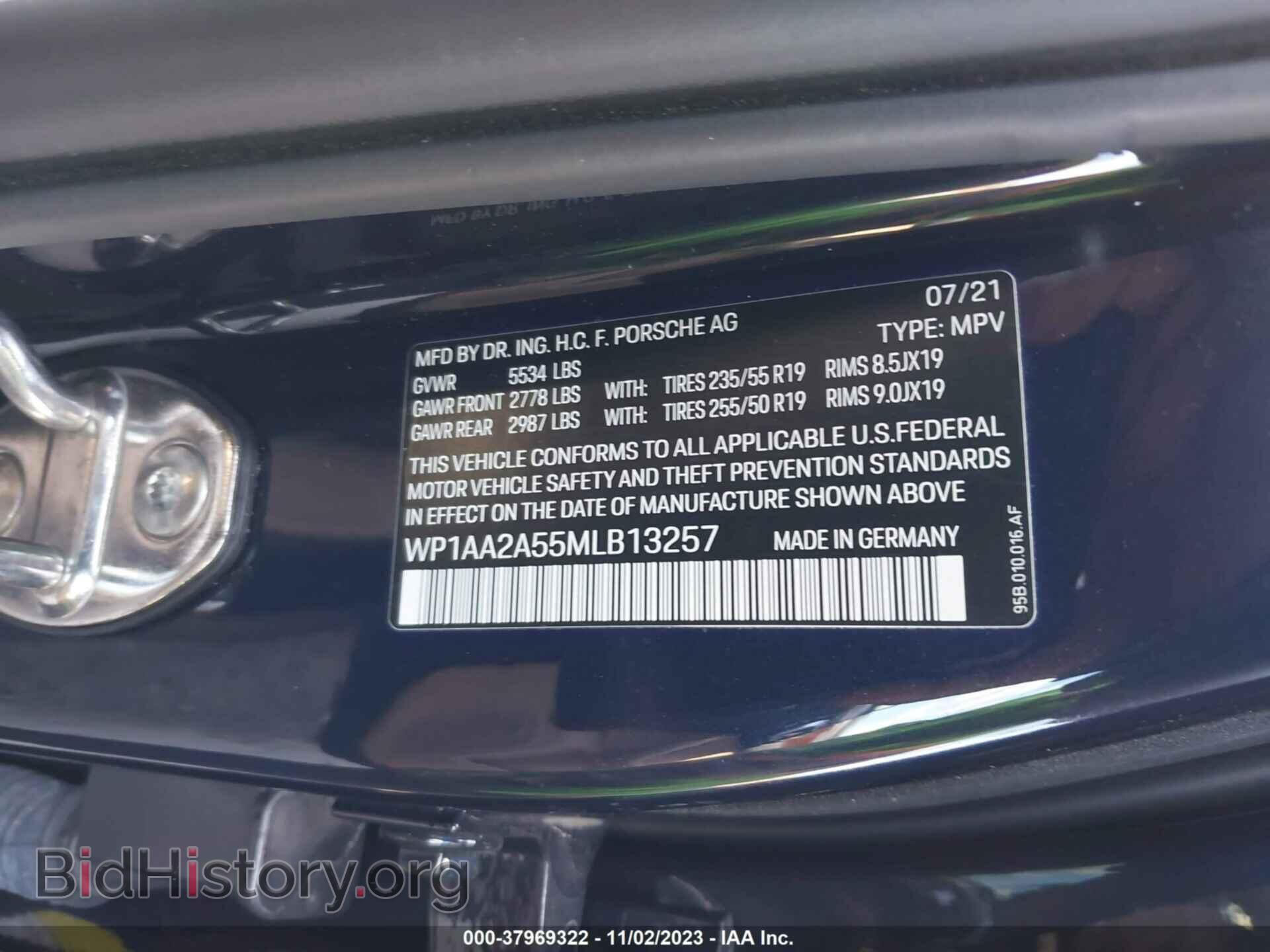 2021 PORSCHE MACAN - VIN: WP1AA2A55MLB13257 - Фото 9
