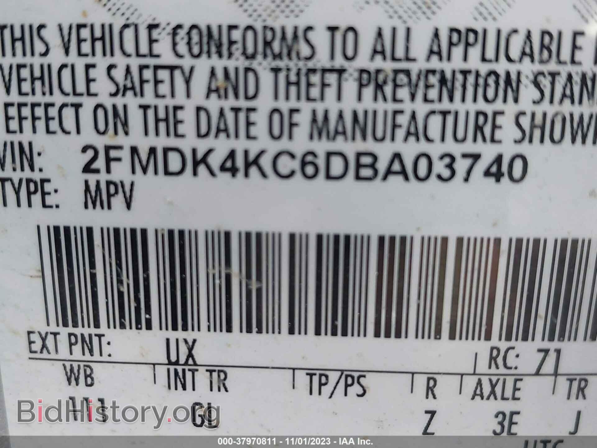 2013 FORD EDGE - VIN: 2FMDK4KC6DBA03740 - Фото 9