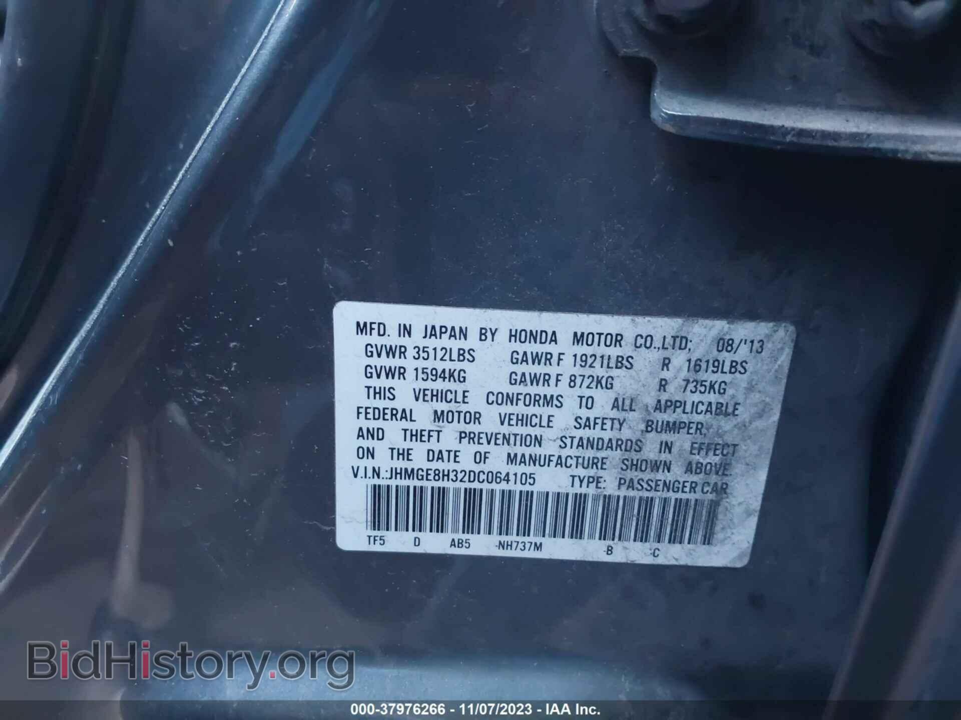 2013 HONDA FIT - VIN: JHMGE8H32DC064105 - Фото 9