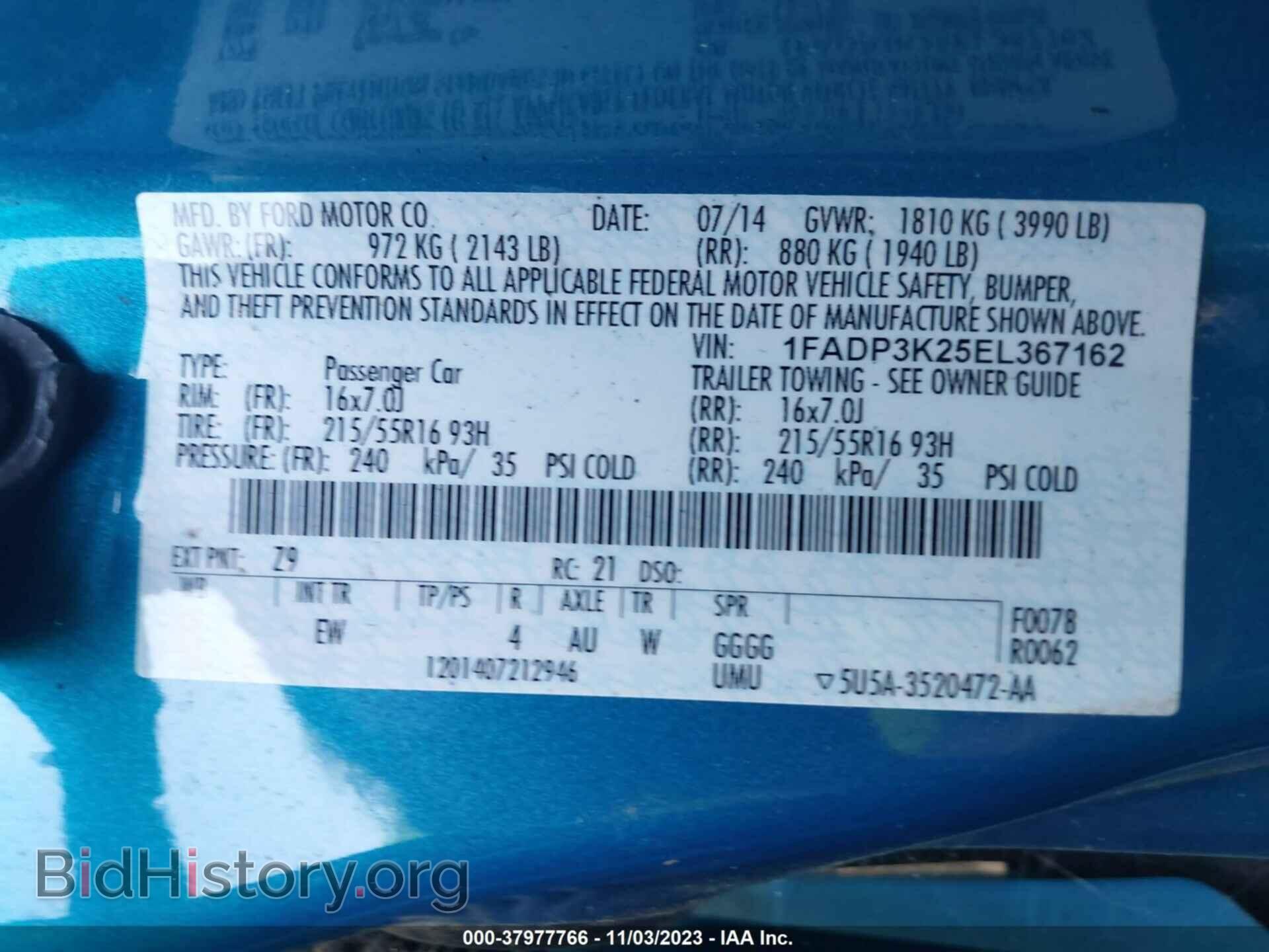 2014 FORD FOCUS - VIN: 1FADP3K25EL367162 - Photo 9