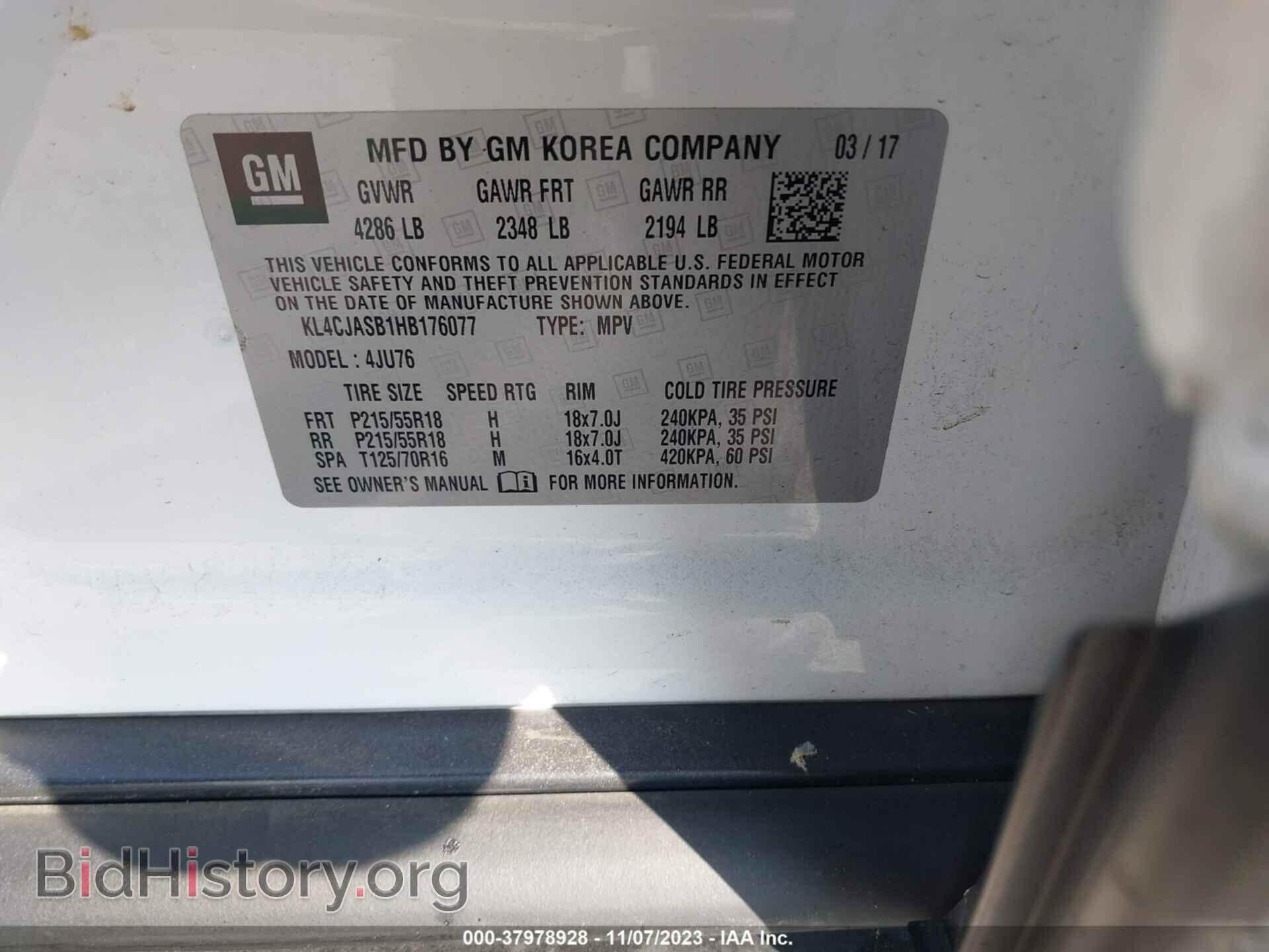 2017 BUICK ENCORE - VIN: KL4CJASB1HB176077 - Photo 9
