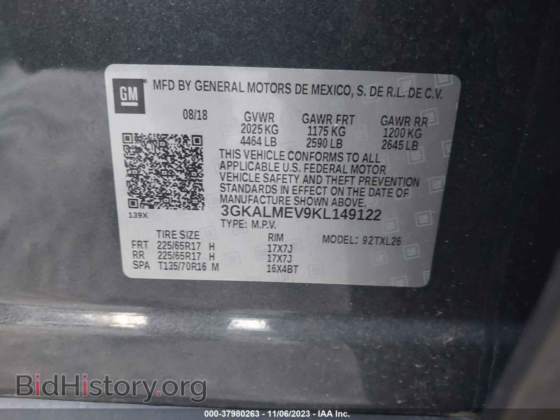 2019 GMC TERRAIN - VIN: 3GKALMEV9KL149122 - Photo 9