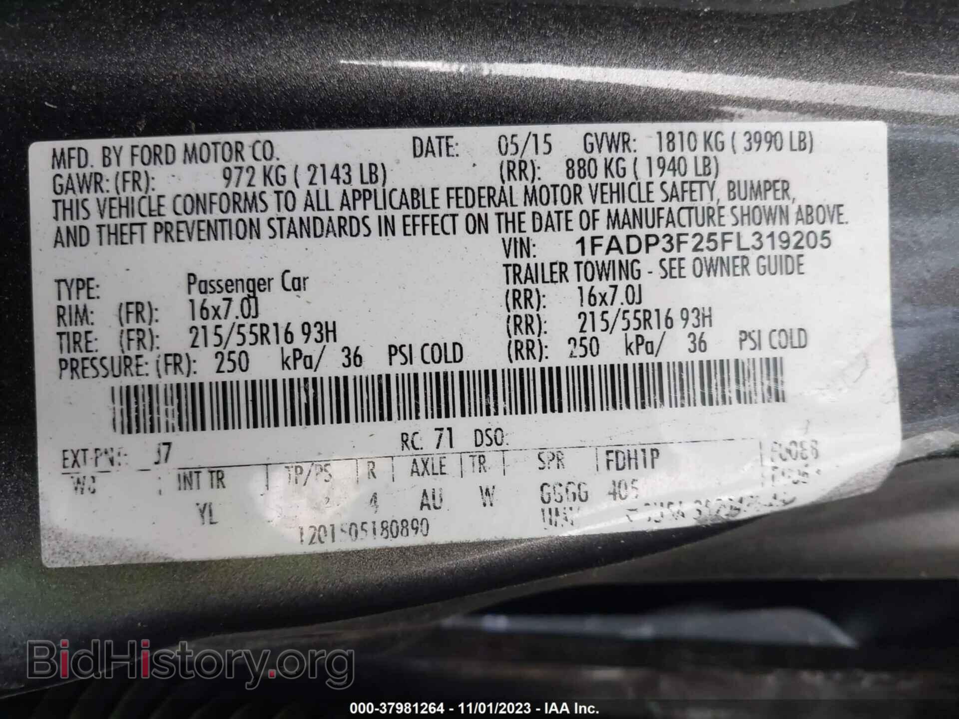 2015 FORD FOCUS - VIN: 1FADP3F25FL319205 - Фото 9