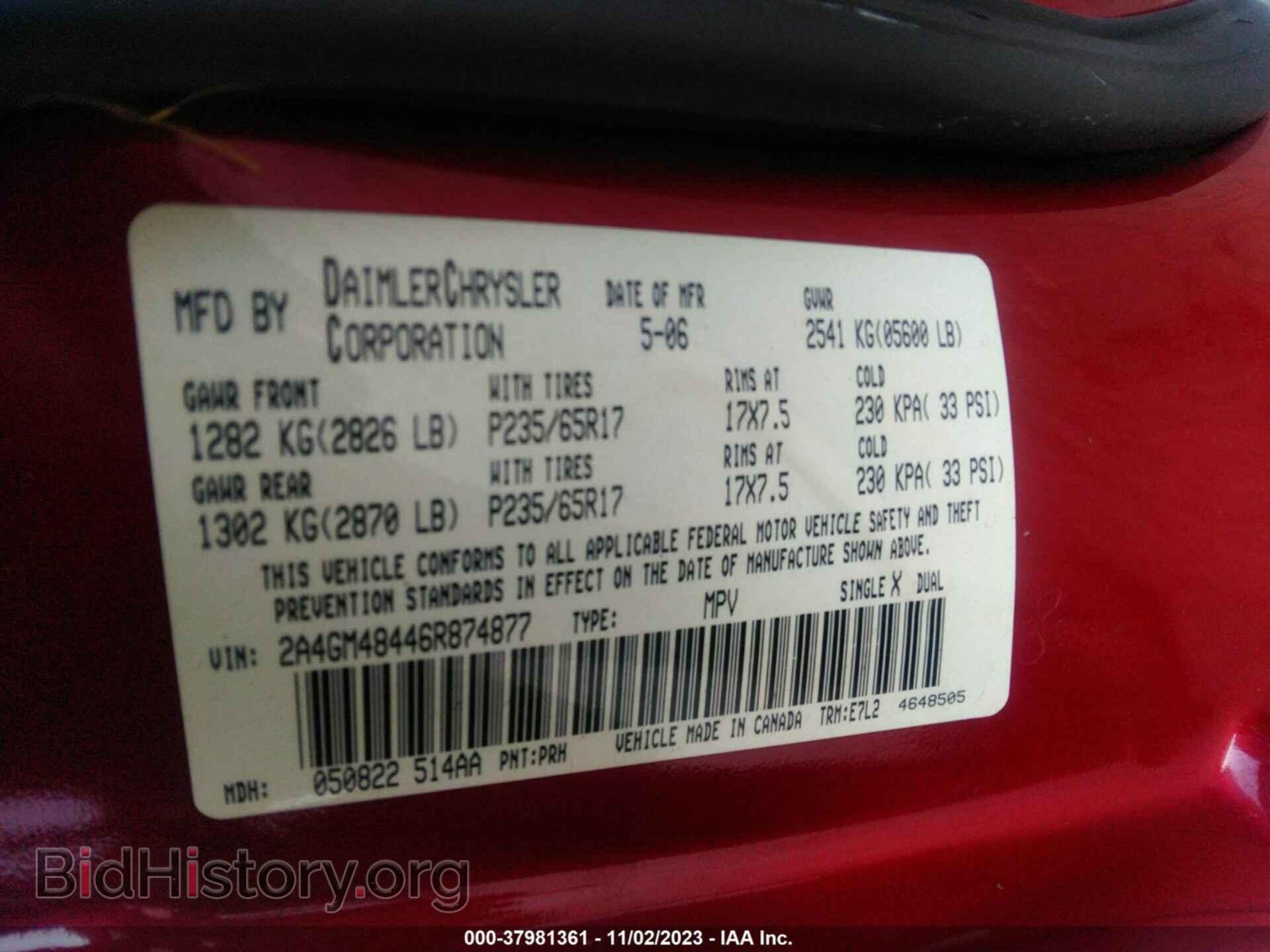 2006 CHRYSLER PACIFICA - VIN: 2A4GM48446R874877 - Photo 9
