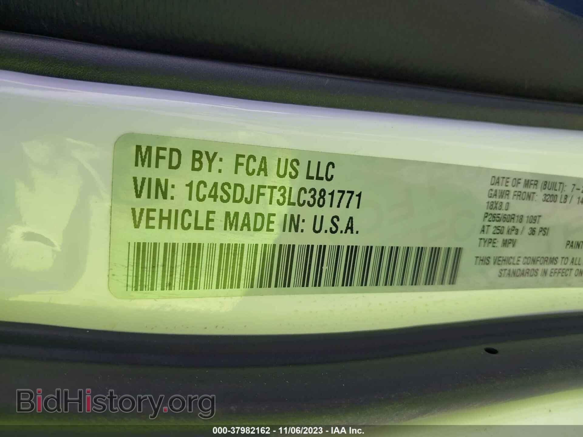2020 DODGE DURANGO - VIN: 1C4SDJFT3LC381771 - Фото 9