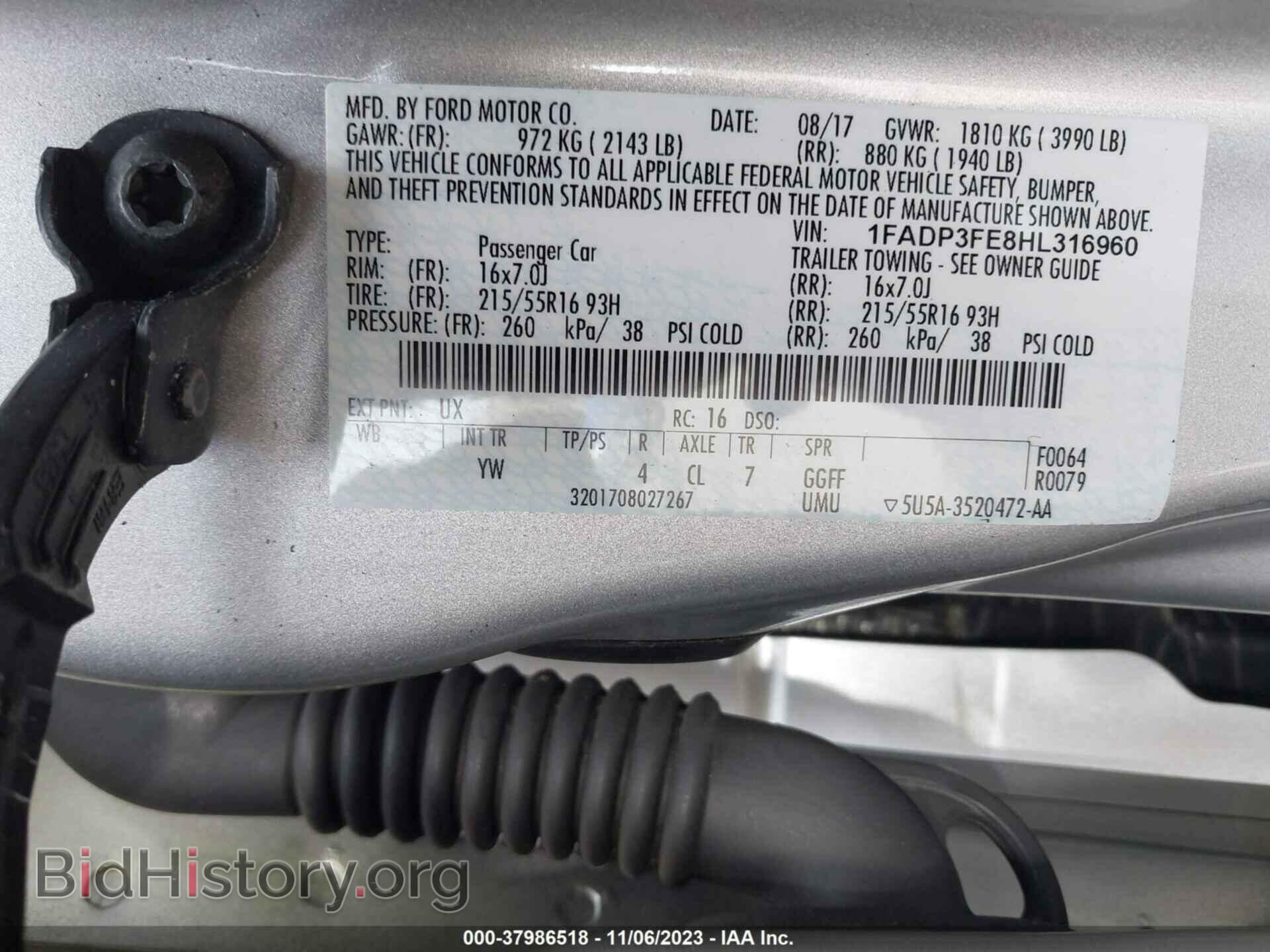 2017 FORD FOCUS - VIN: 1FADP3FE8HL316960 - Фото 9