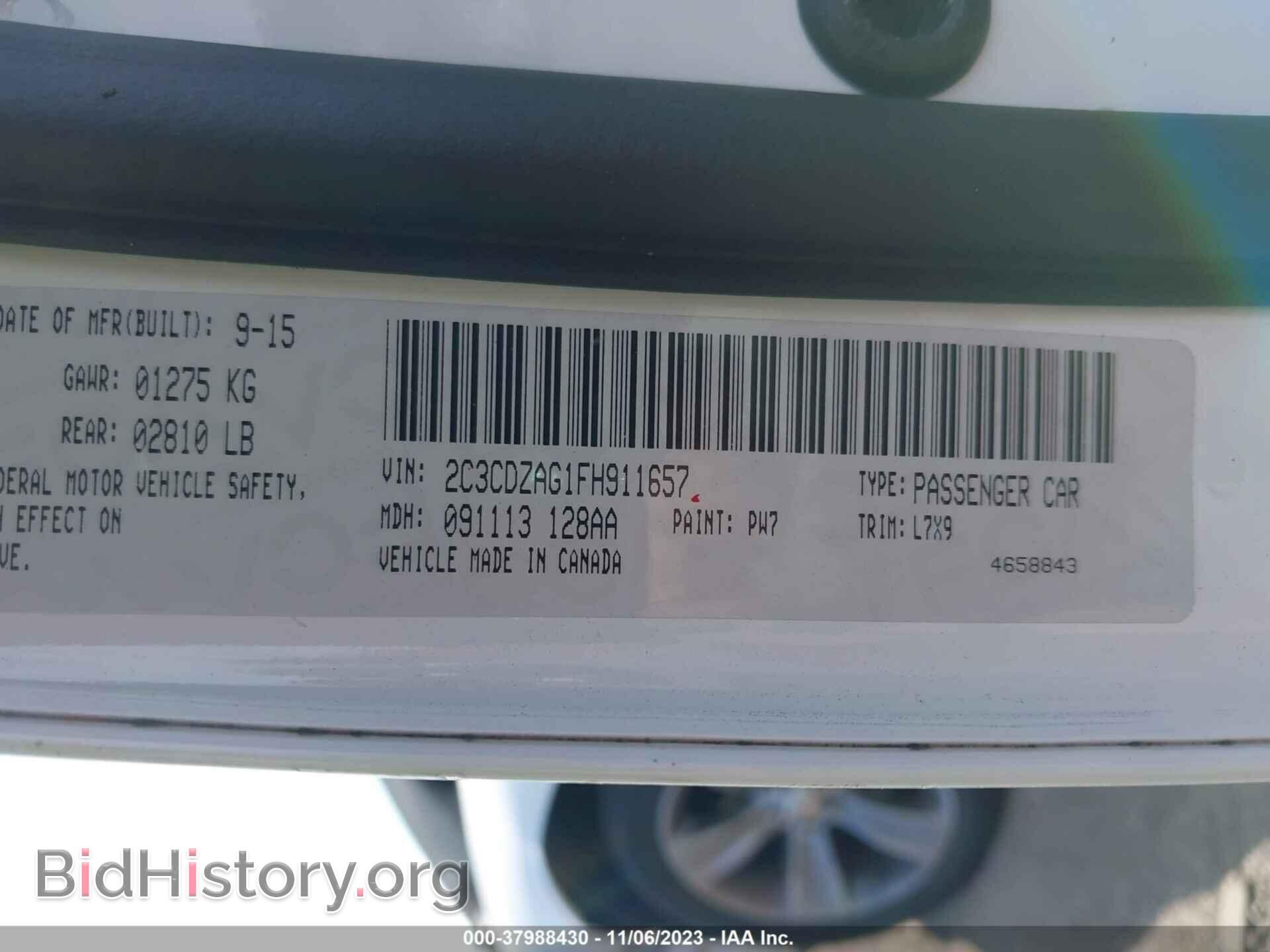 2015 DODGE CHALLENGER - VIN: 2C3CDZAG1FH911657 - Фото 9