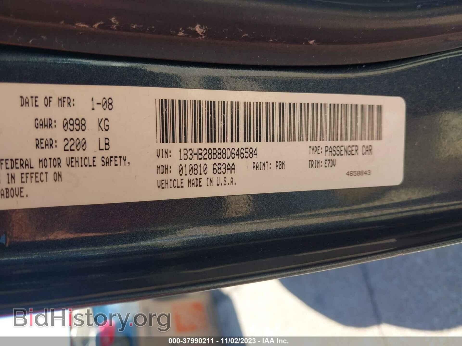 2008 DODGE CALIBER - VIN: 1B3HB28B88D646584 - Photo 9