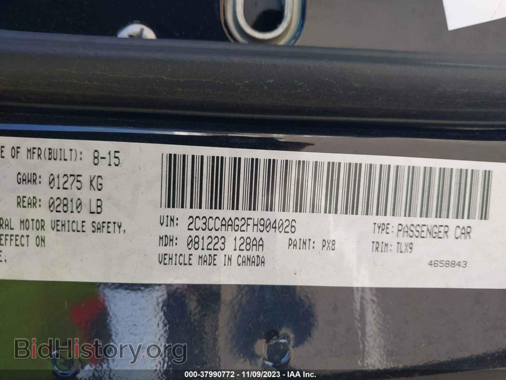2015 CHRYSLER 300 - VIN: 2C3CCAAG2FH904026 - Photo 9
