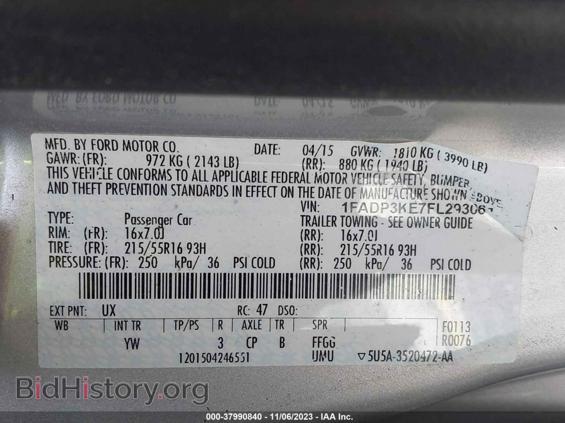 2015 FORD FOCUS - VIN: 1FADP3KE7FL293061 - Фото 9