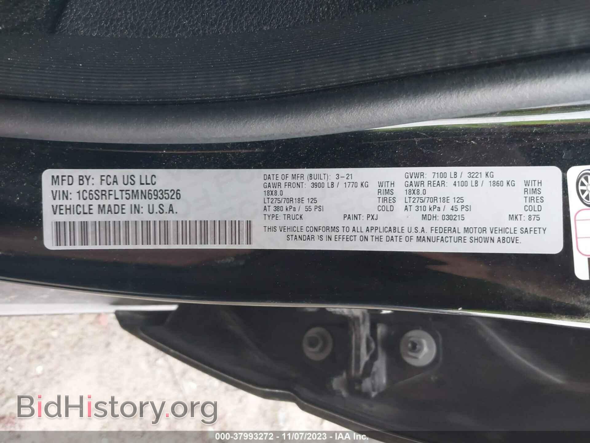 2021 RAM 1500 - VIN: 1C6SRFLT5MN693526 - Фото 9