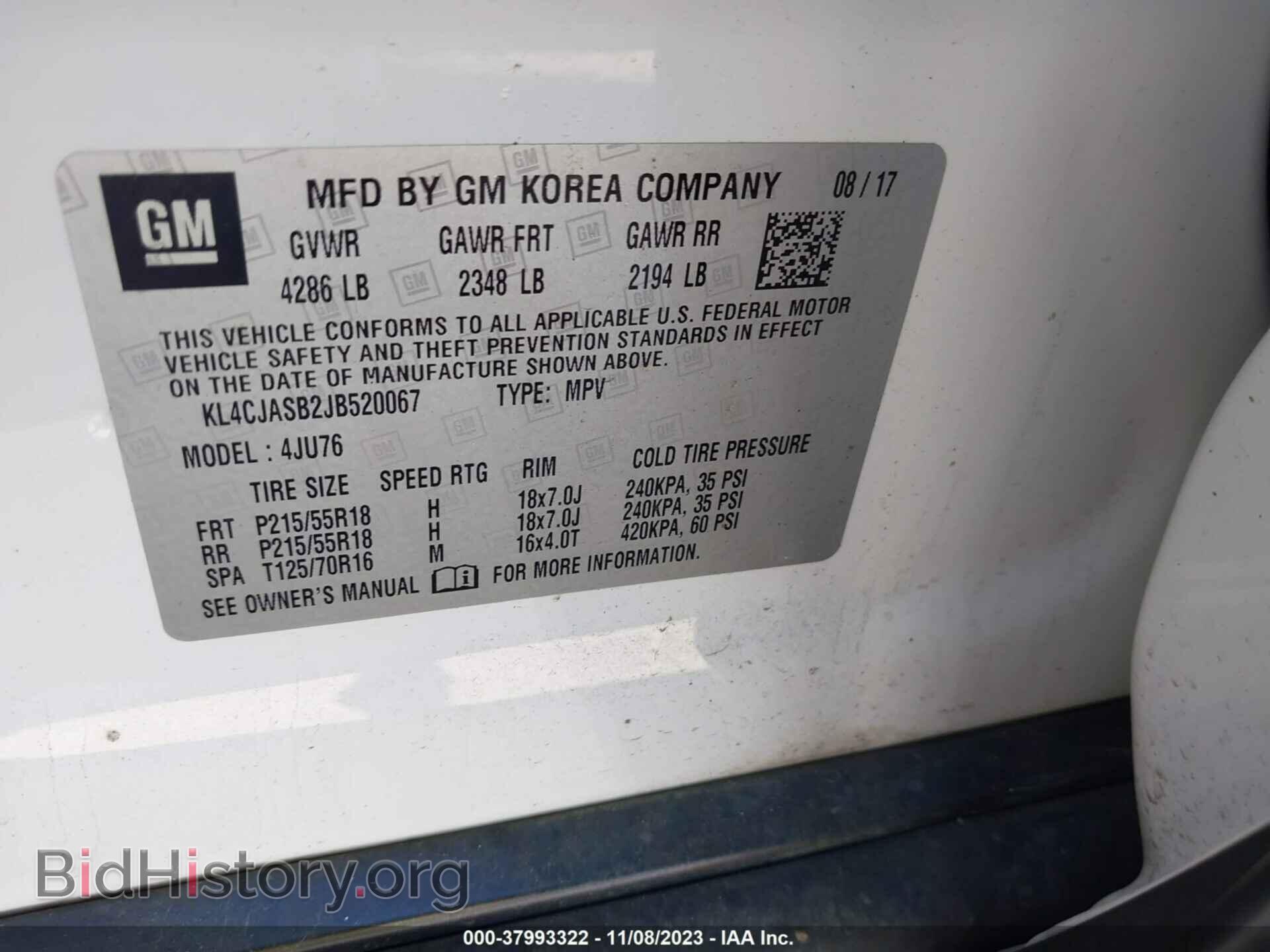 2018 BUICK ENCORE - VIN: KL4CJASB2JB520067 - Photo 9