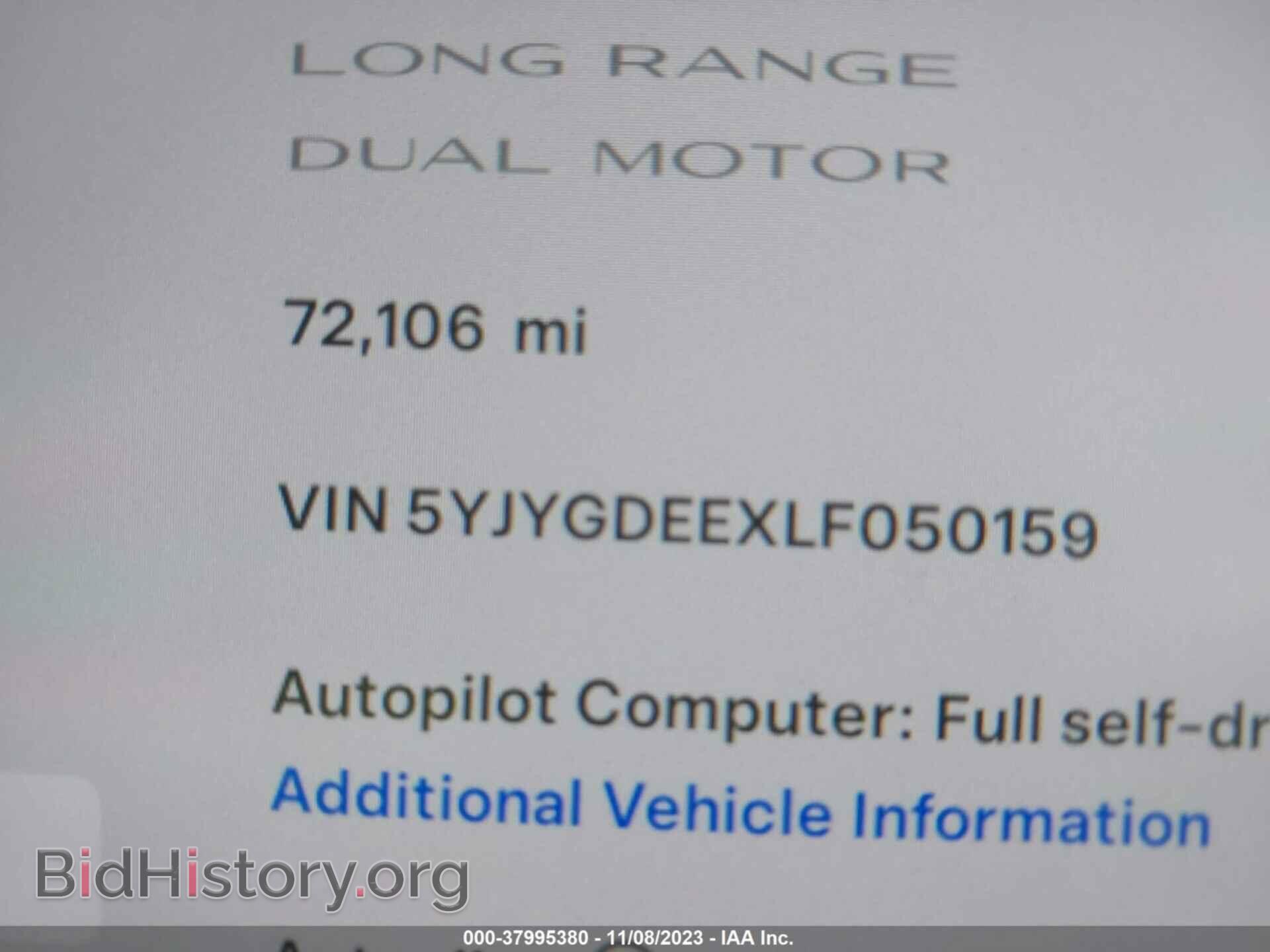 2020 TESLA MODEL Y - VIN: 5YJYGDEEXLF050159 - Фото 9