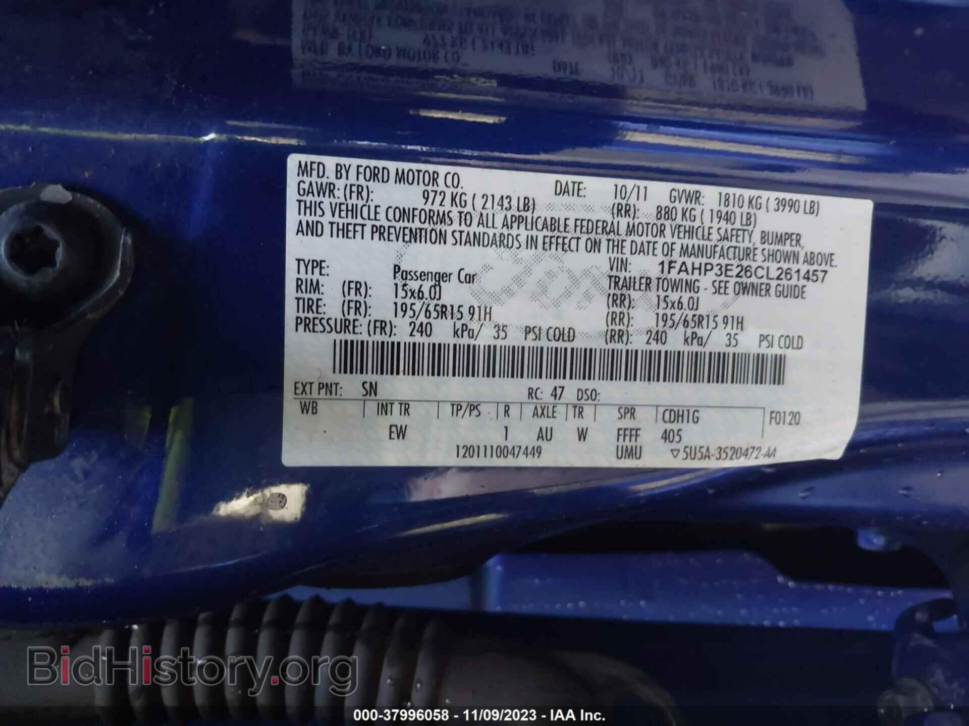 2012 FORD FOCUS - VIN: 1FAHP3E26CL261457 - Photo 9