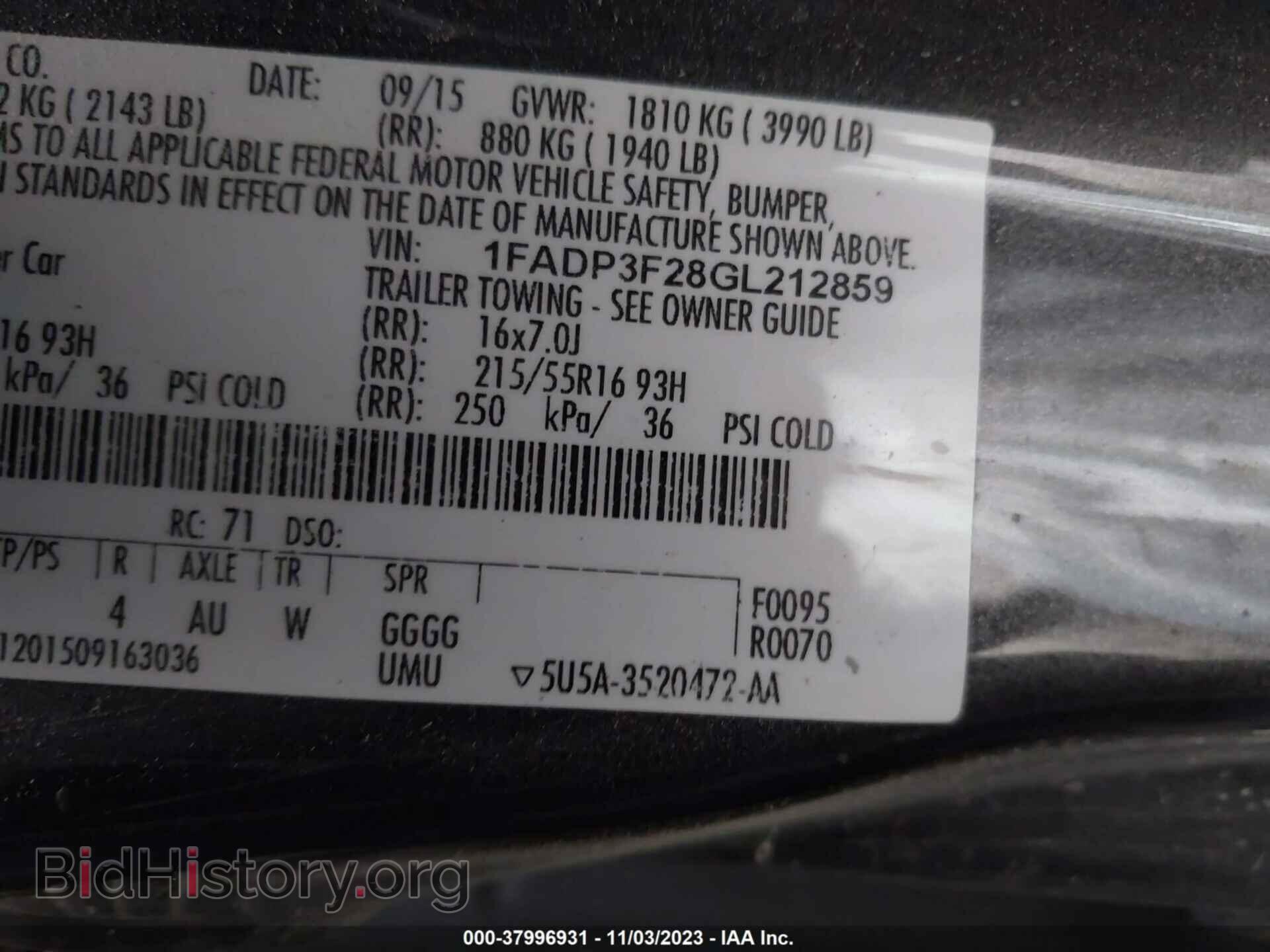 2016 FORD FOCUS - VIN: 1FADP3F28GL212859 - Photo 9
