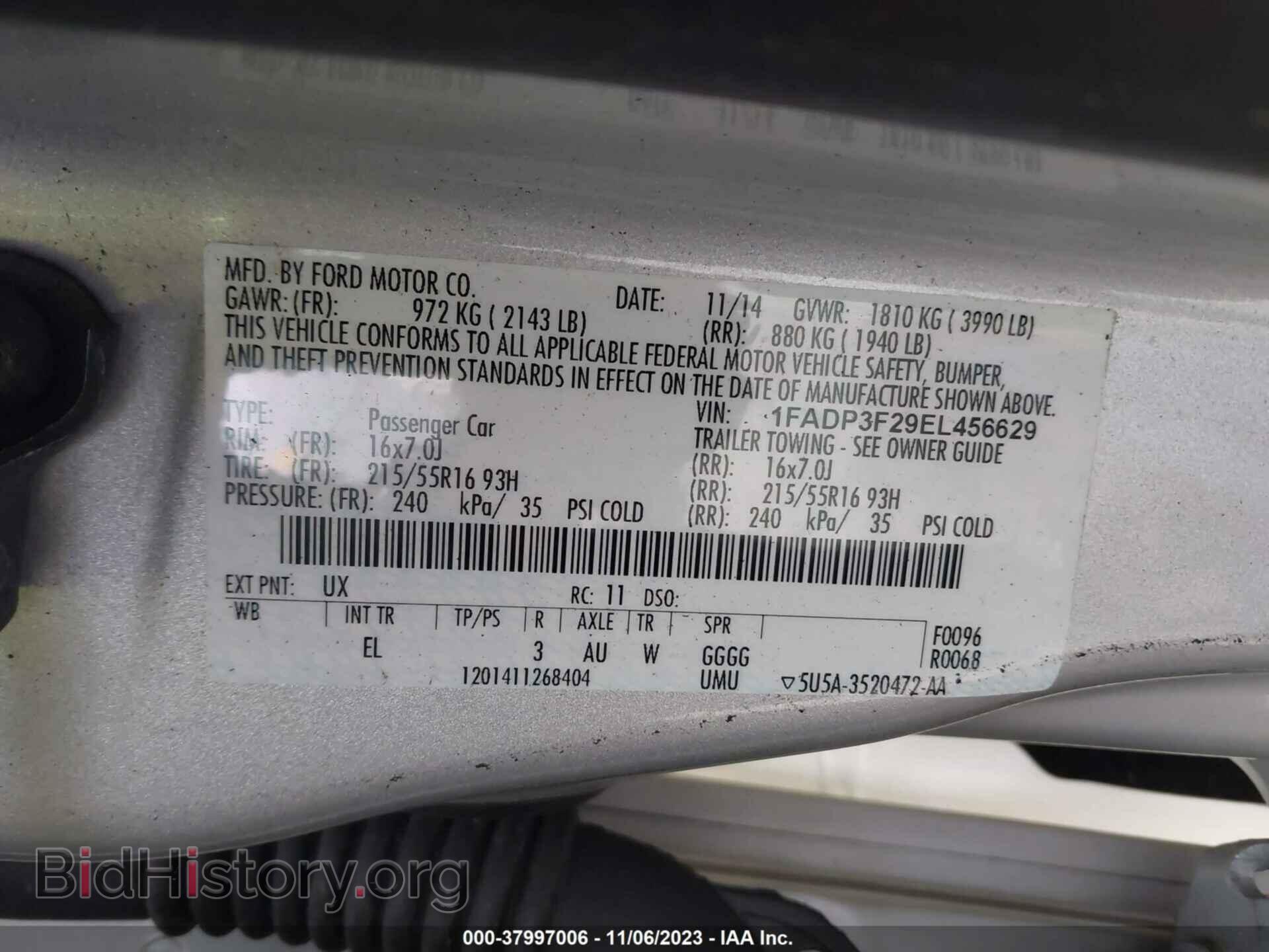 2014 FORD FOCUS - VIN: 1FADP3F29EL456629 - Photo 9