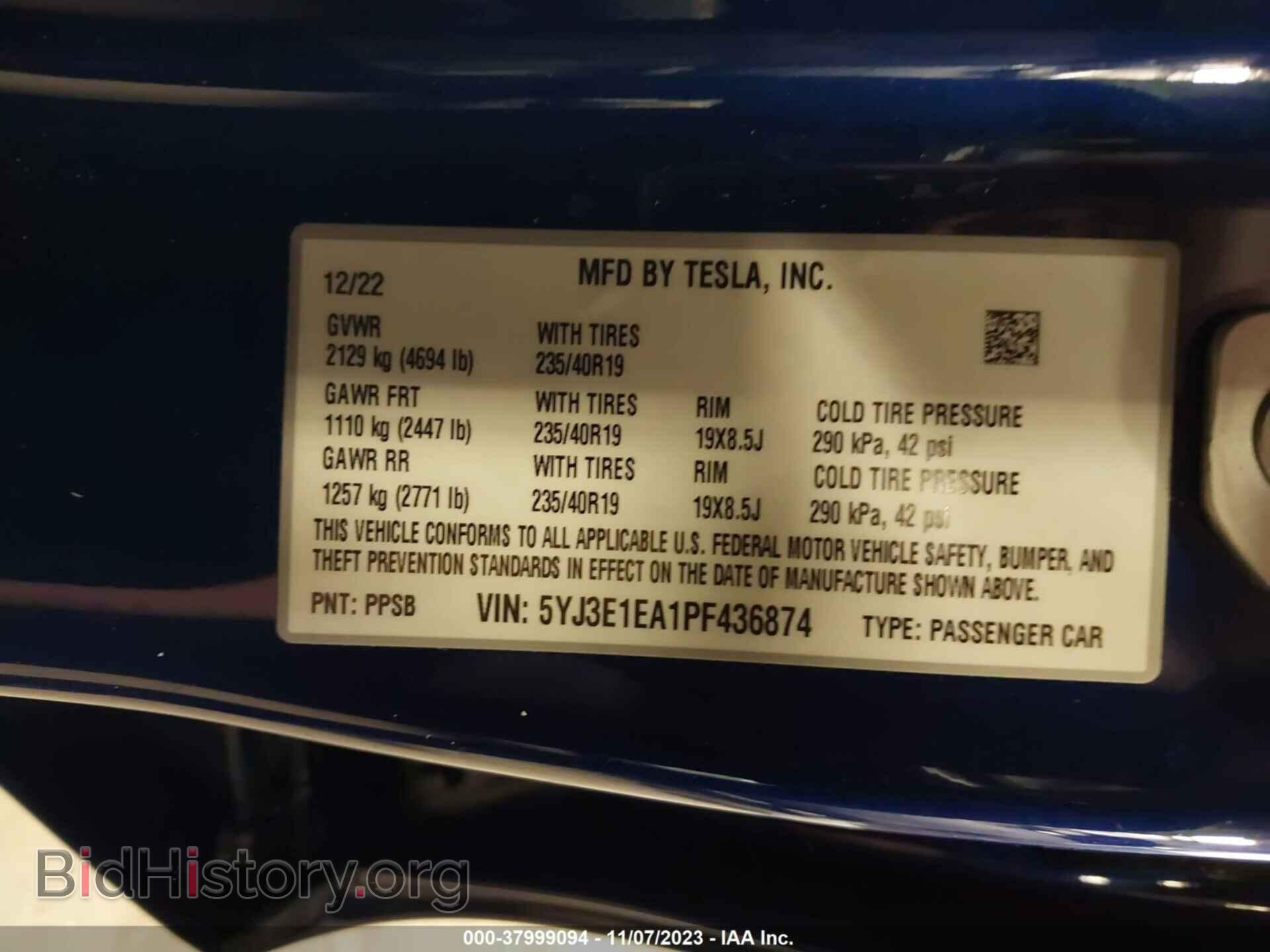 2023 TESLA MODEL 3 - VIN: 5YJ3E1EA1PF436874 - Фото 9