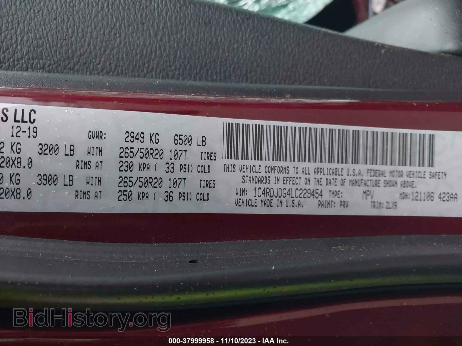 2020 DODGE DURANGO - VIN: 1C4RDJDG4LC229454 - Фото 9