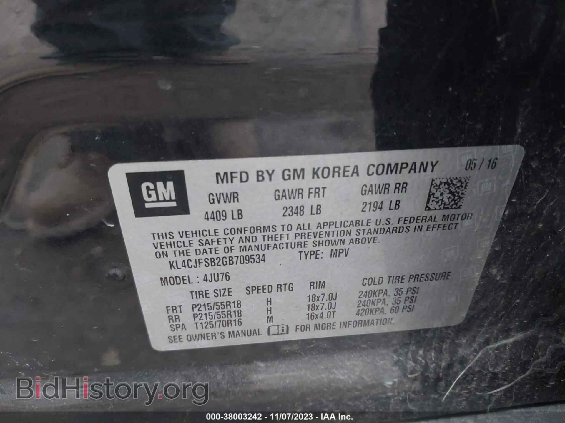 2016 BUICK ENCORE - VIN: KL4CJFSB2GB709534 - Photo 9