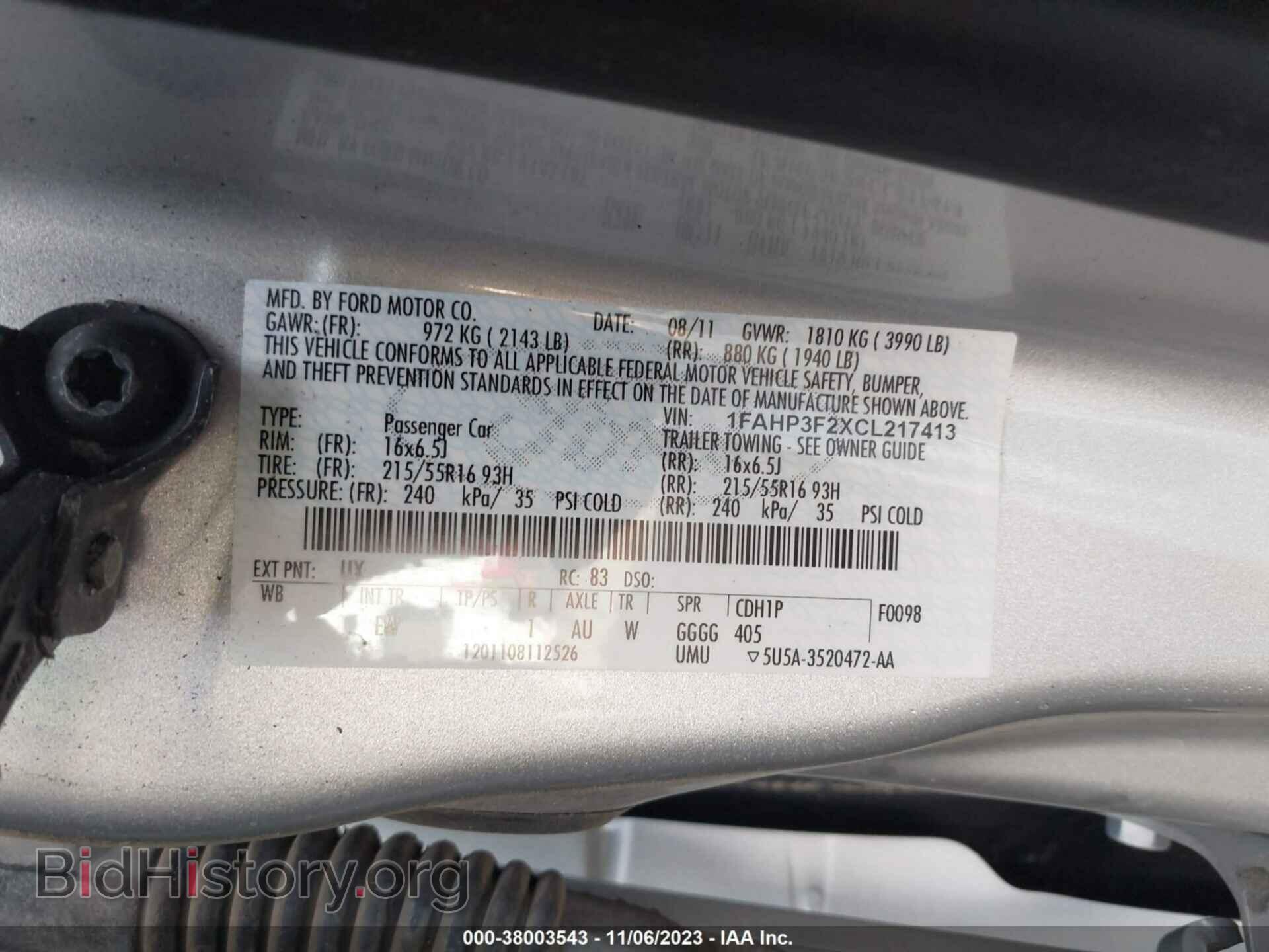 2012 FORD FOCUS - VIN: 1FAHP3F2XCL217413 - Фото 9